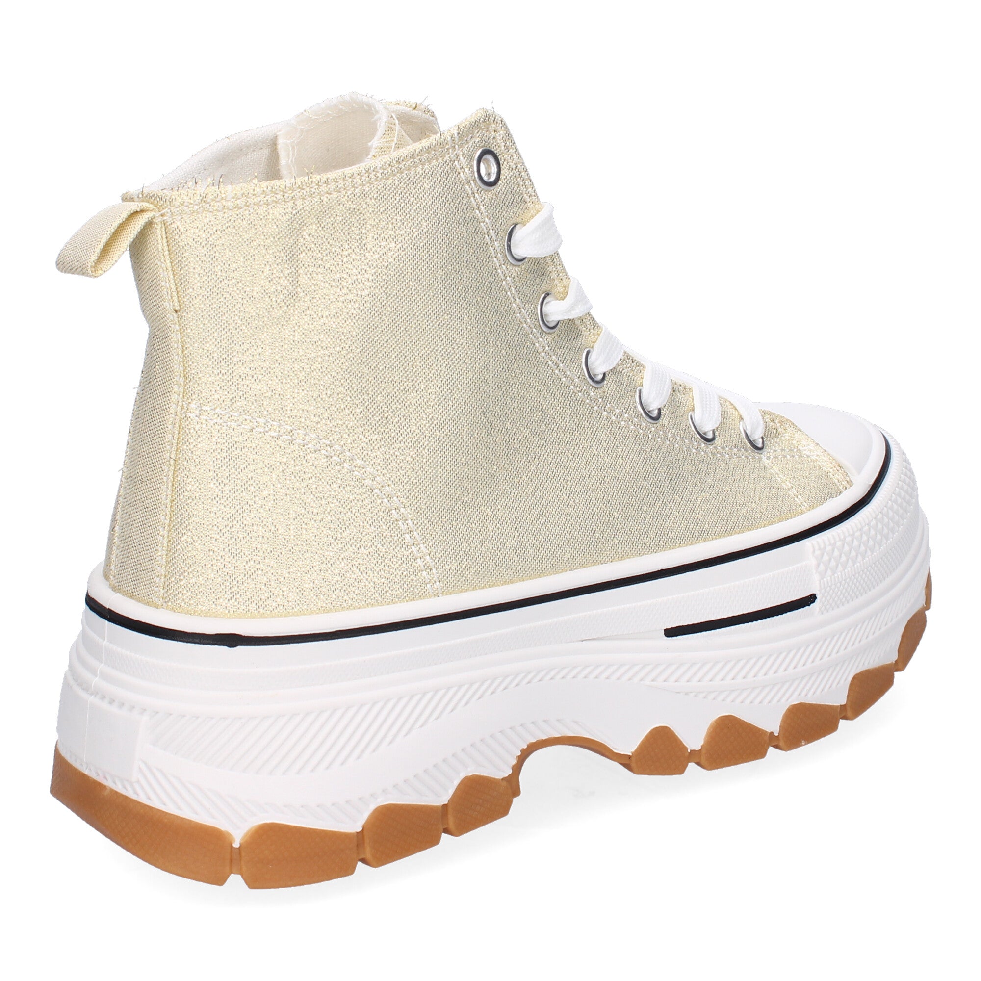 Zapatilla Bamba Abotinada doradas de Plataforma  para Mujer