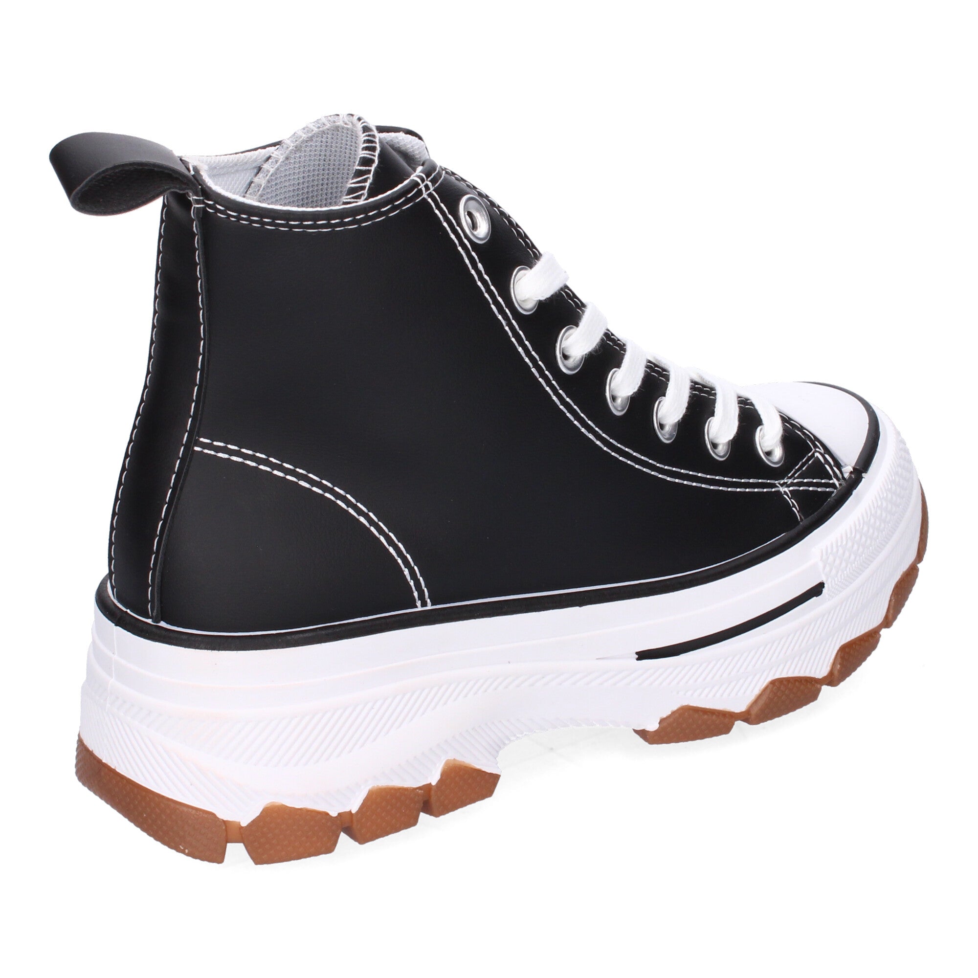 Zapatilla Bamba Abotinada Negras de Plataforma  para Mujer