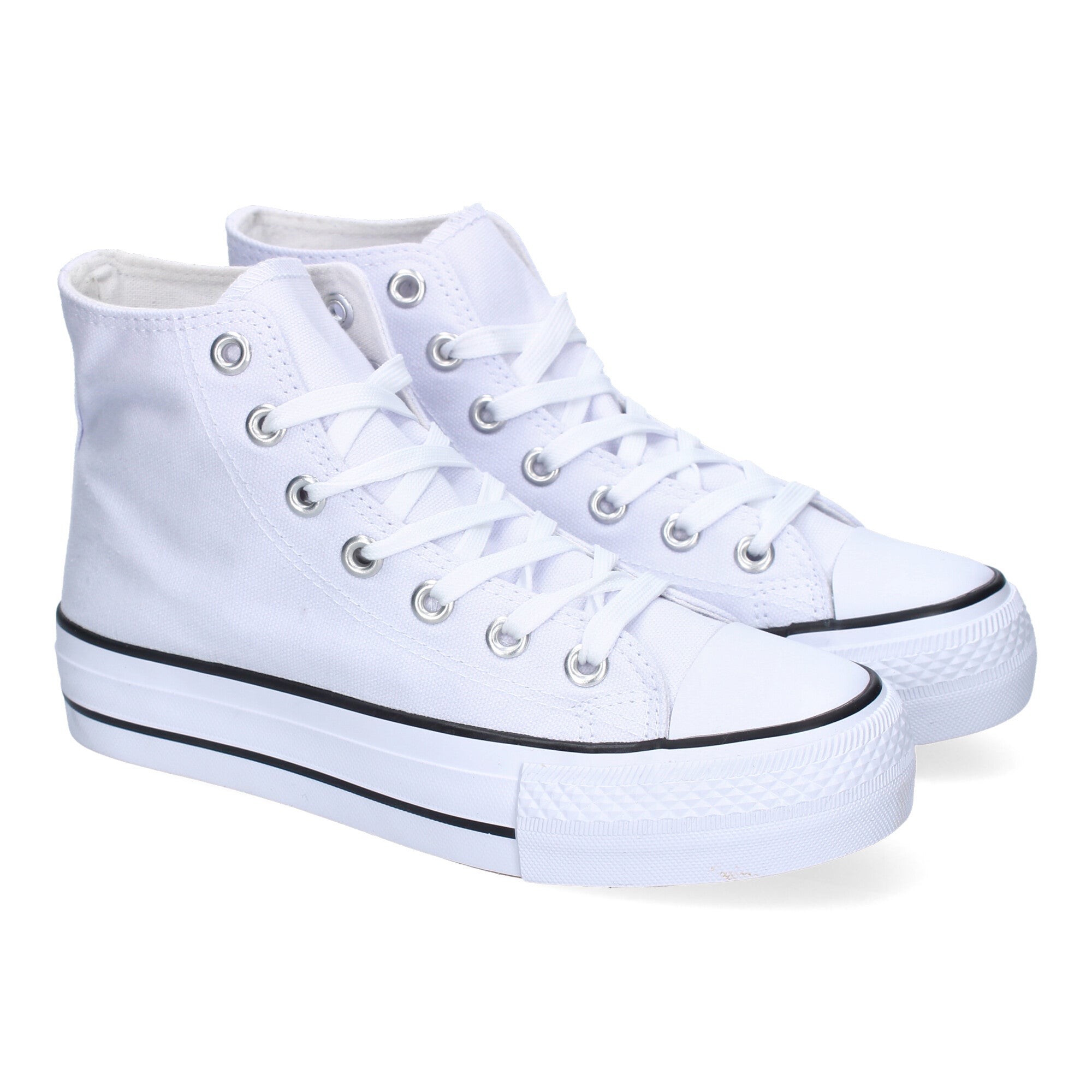 Zapatilla Bamba Abotinada Blanca para Mujer