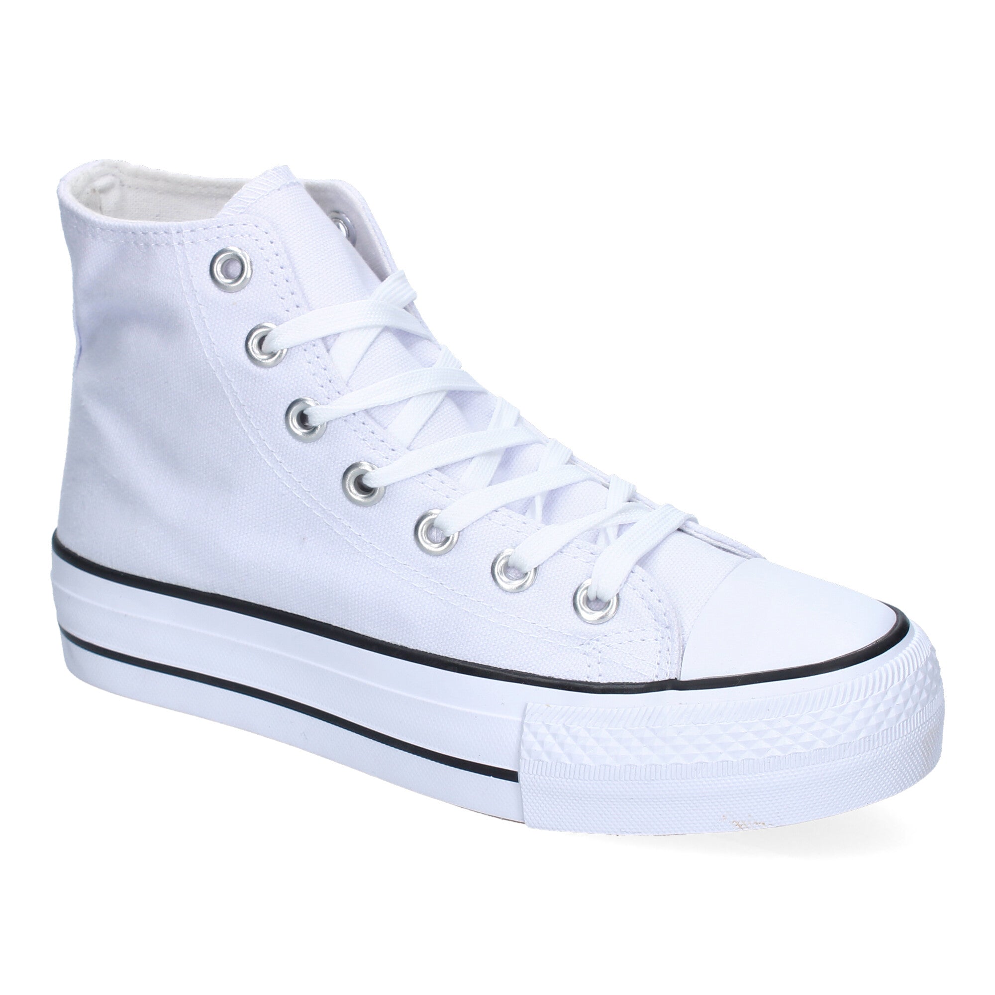 Zapatilla Bamba Abotinada Blanca para Mujer