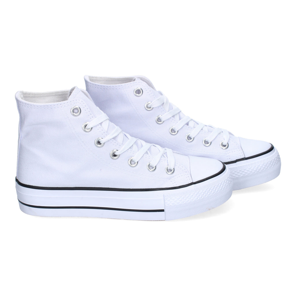 Zapatilla Bamba Abotinada Blanca para Mujer