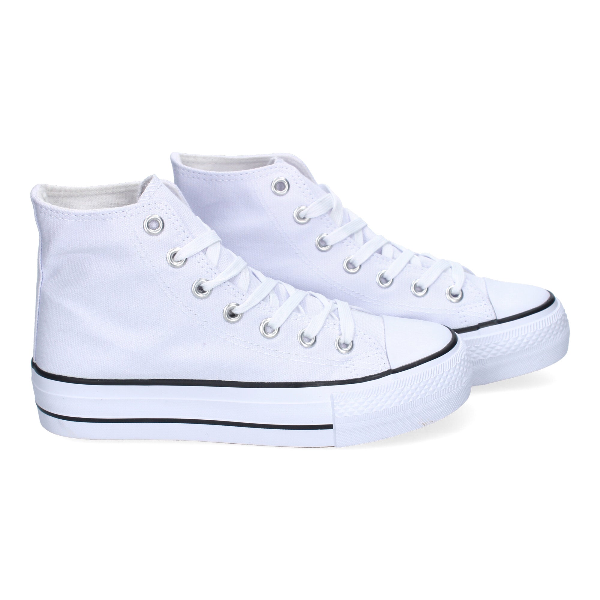 Zapatilla Bamba Abotinada Blanca para Mujer