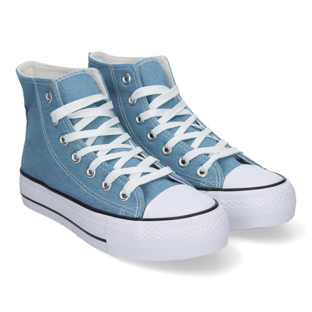 Zapatilla Bamba Abotinada Azul para Mujer