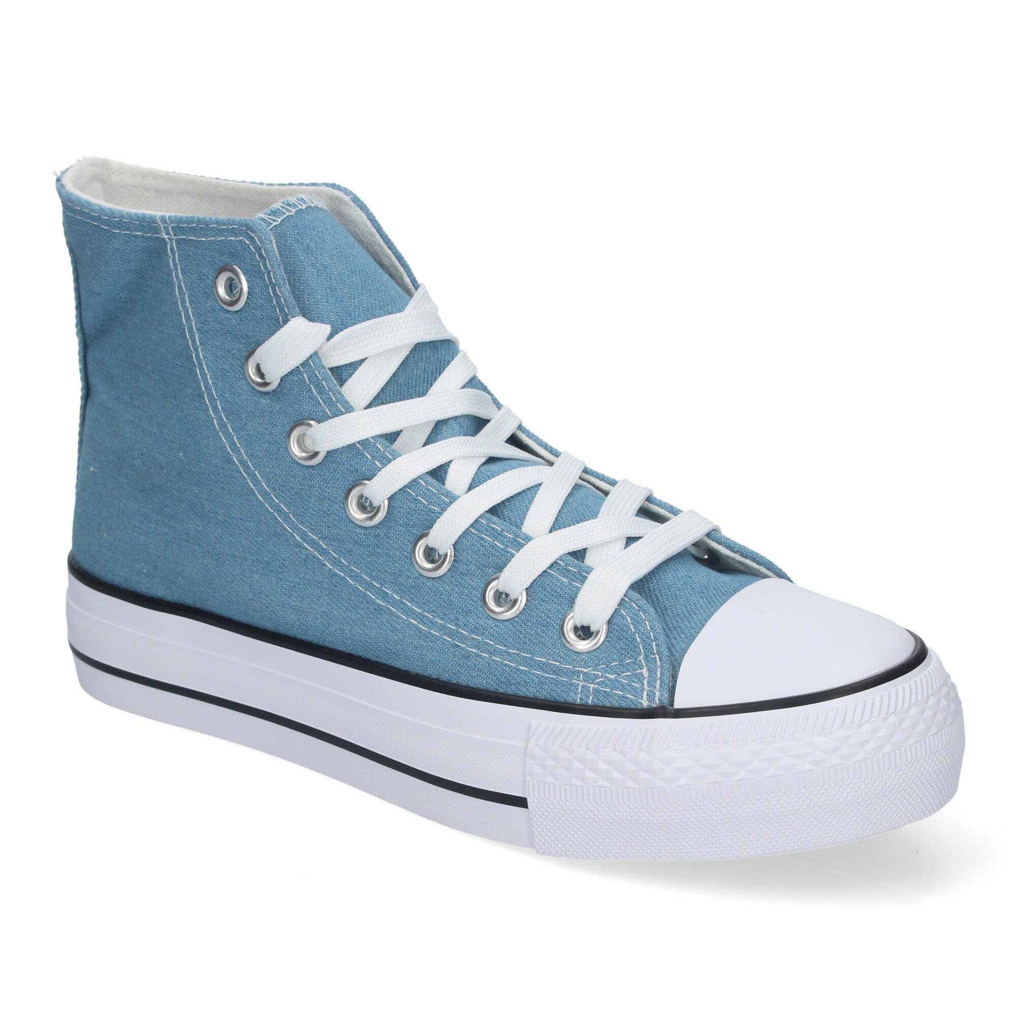 Zapatilla Bamba Abotinada Azul para Mujer