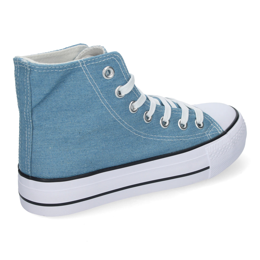 Zapatilla Bamba Abotinada Azul para Mujer
