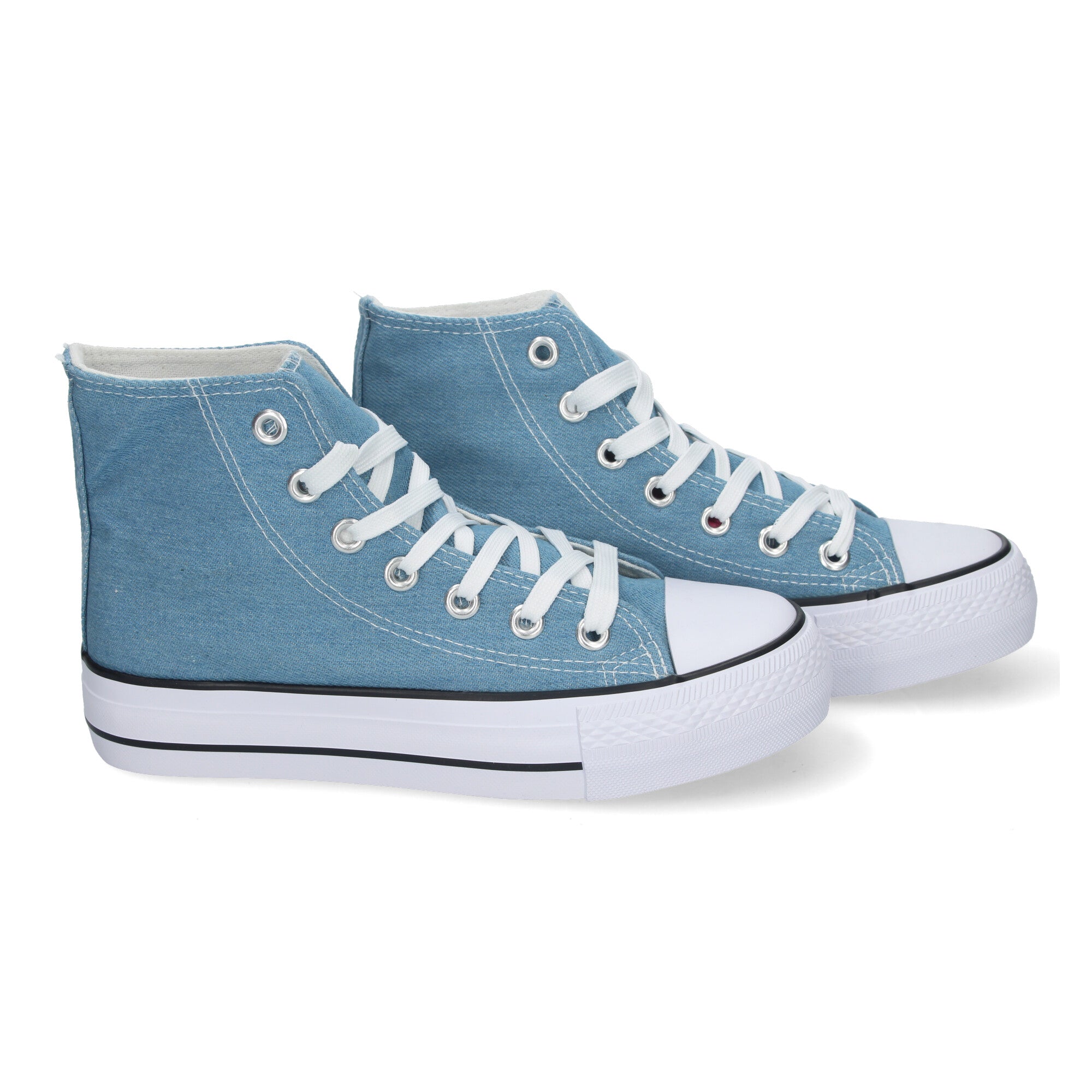Zapatilla Bamba Abotinada Azul para Mujer