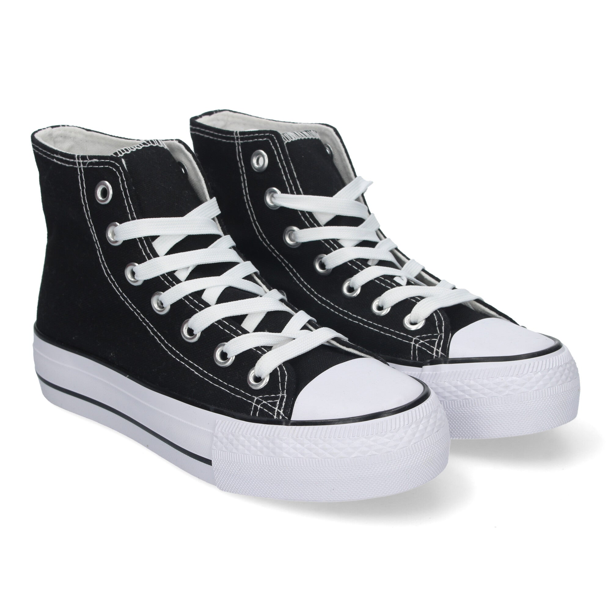 Zapatilla Bamba  Casual Abotinada Negra para Mujer