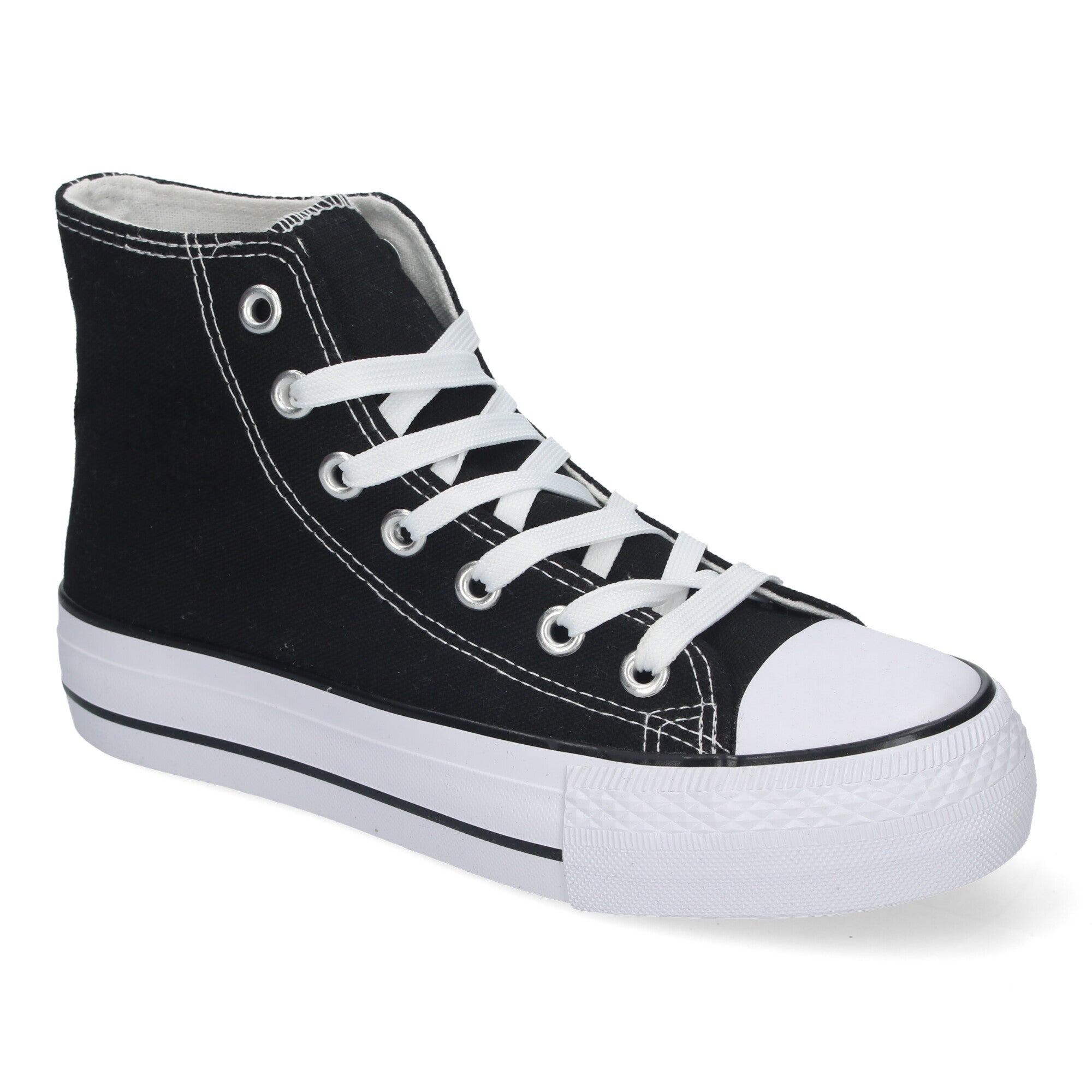 Zapatilla Bamba  Casual Abotinada Negra para Mujer