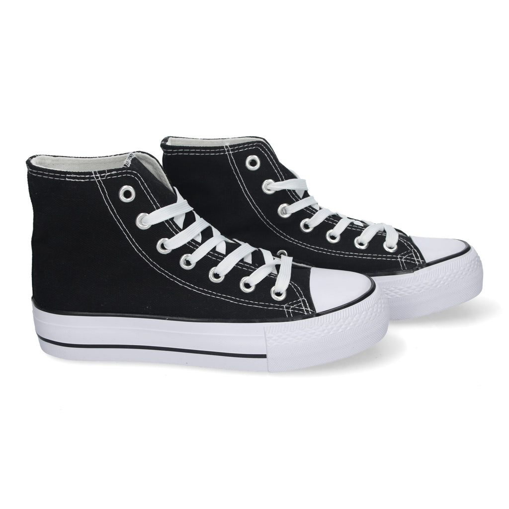 Zapatilla Bamba  Casual Abotinada Negra para Mujer