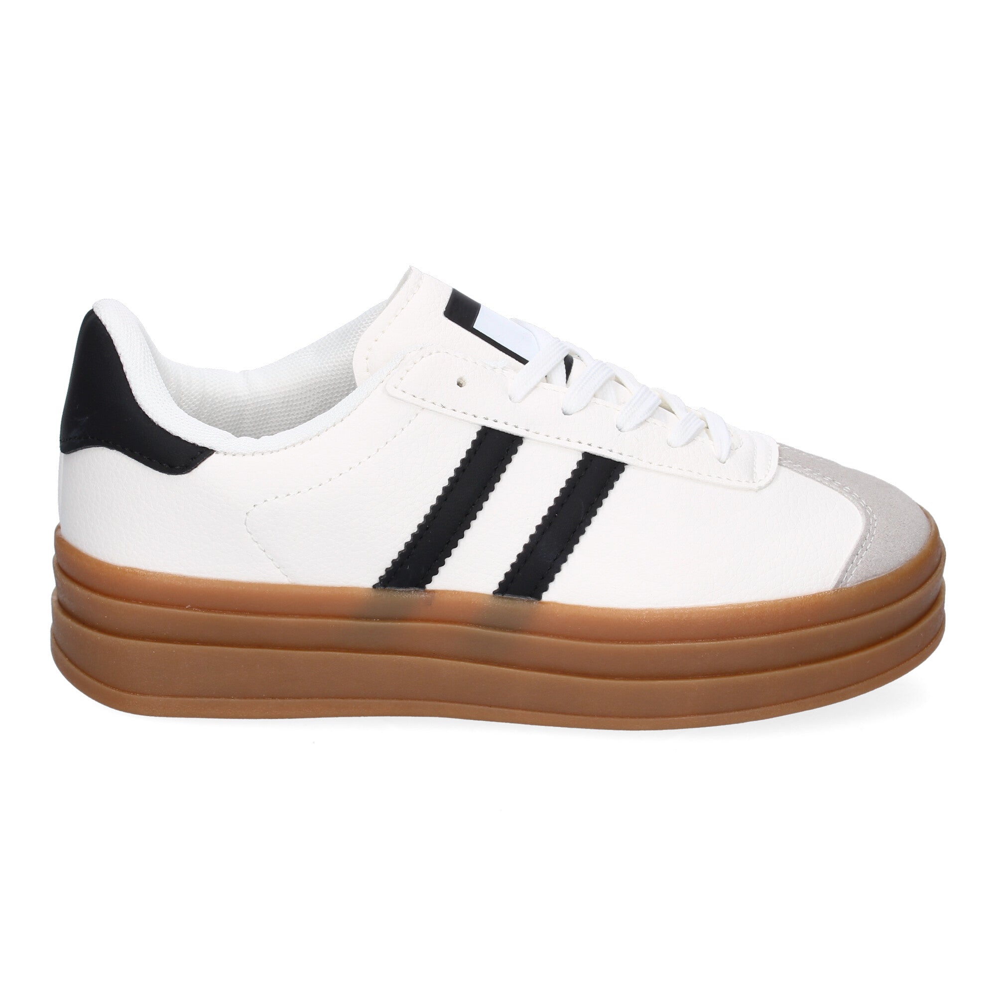 Zapatilla Deportiva  Elegante Blancas con Rayas Negras de Mujer
