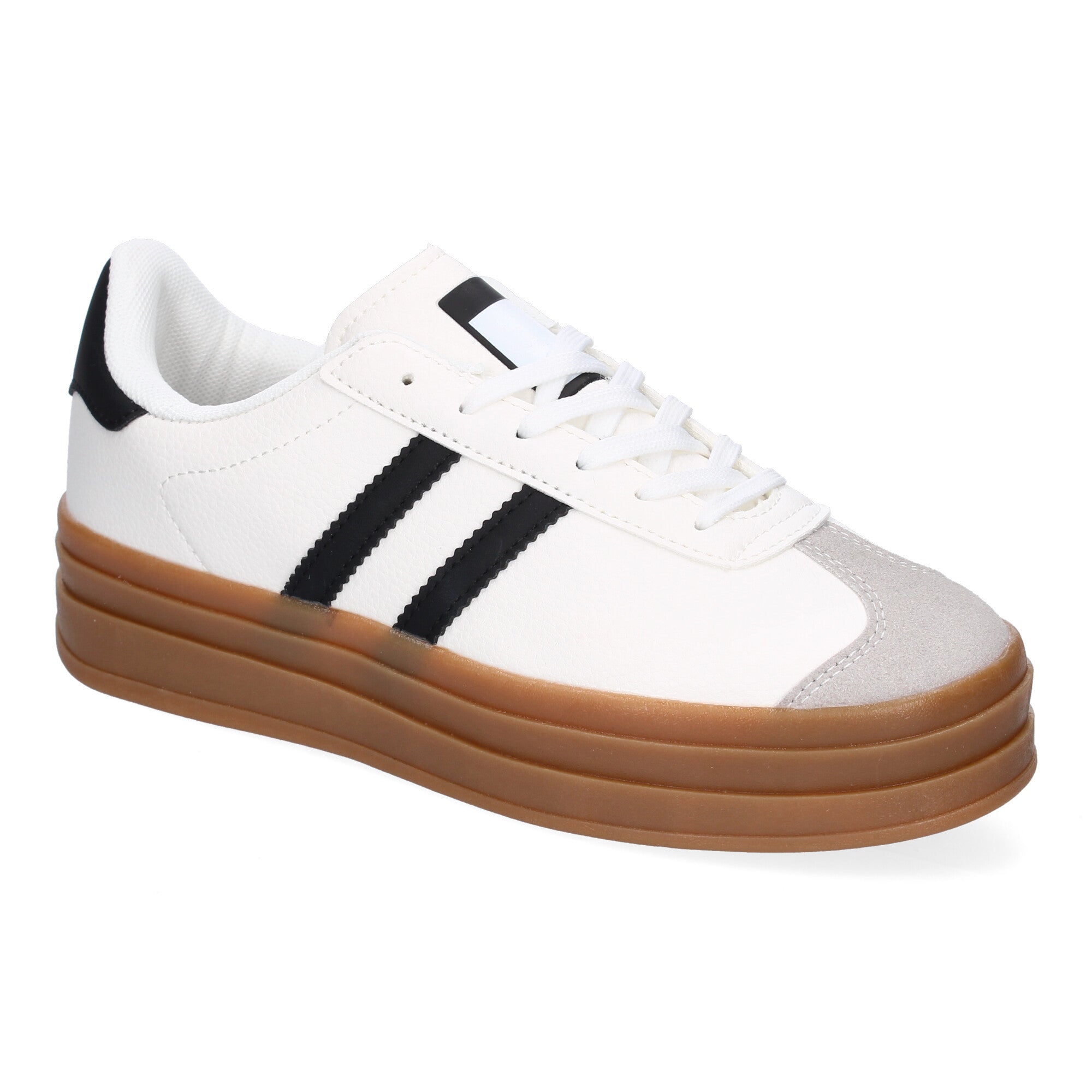 Zapatilla Deportiva  Elegante Blancas con Rayas Negras de Mujer