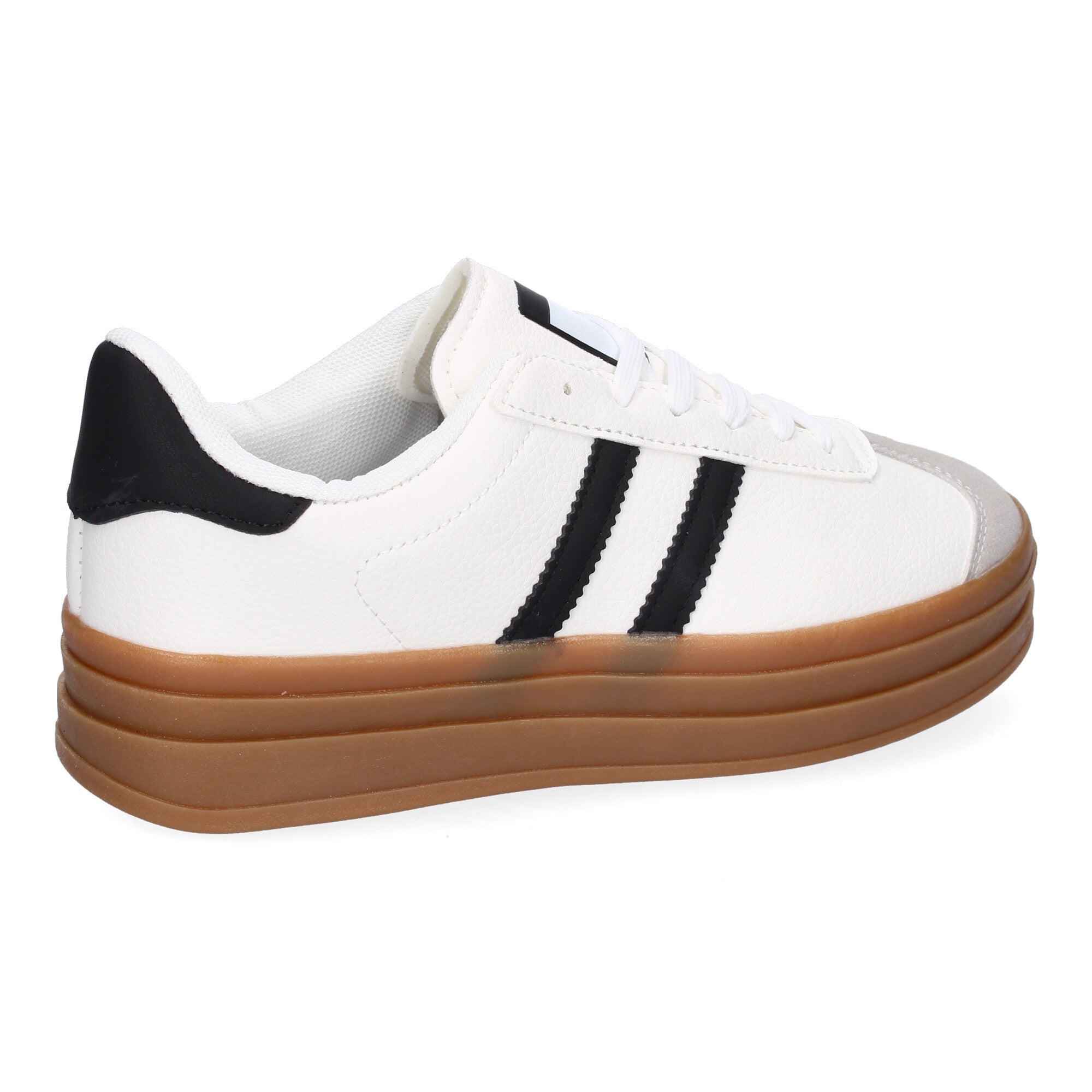 Zapatilla Deportiva  Elegante Blancas con Rayas Negras de Mujer