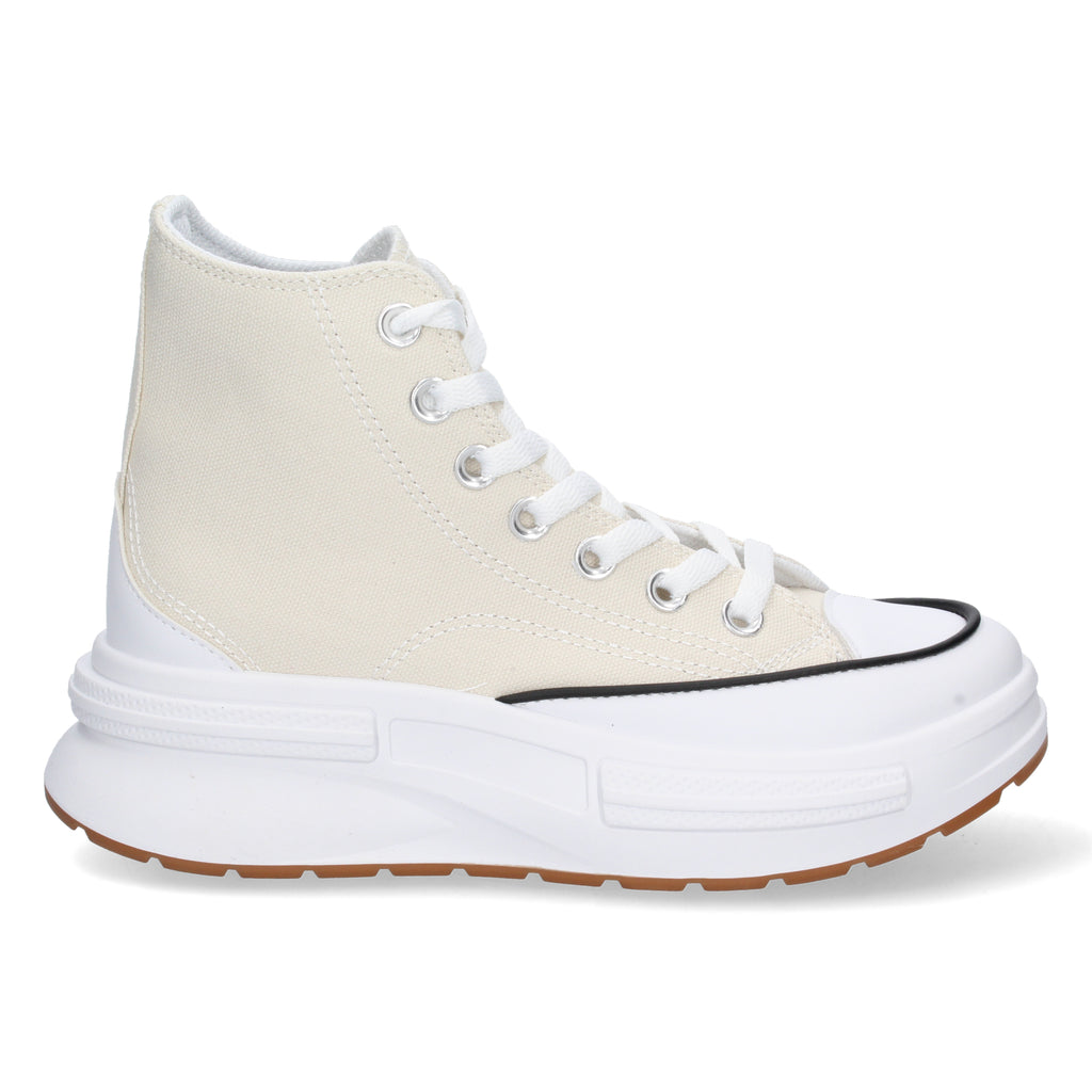 Zapatilla Abotinada Blanca con Plataforma Comoda Para Mujer
