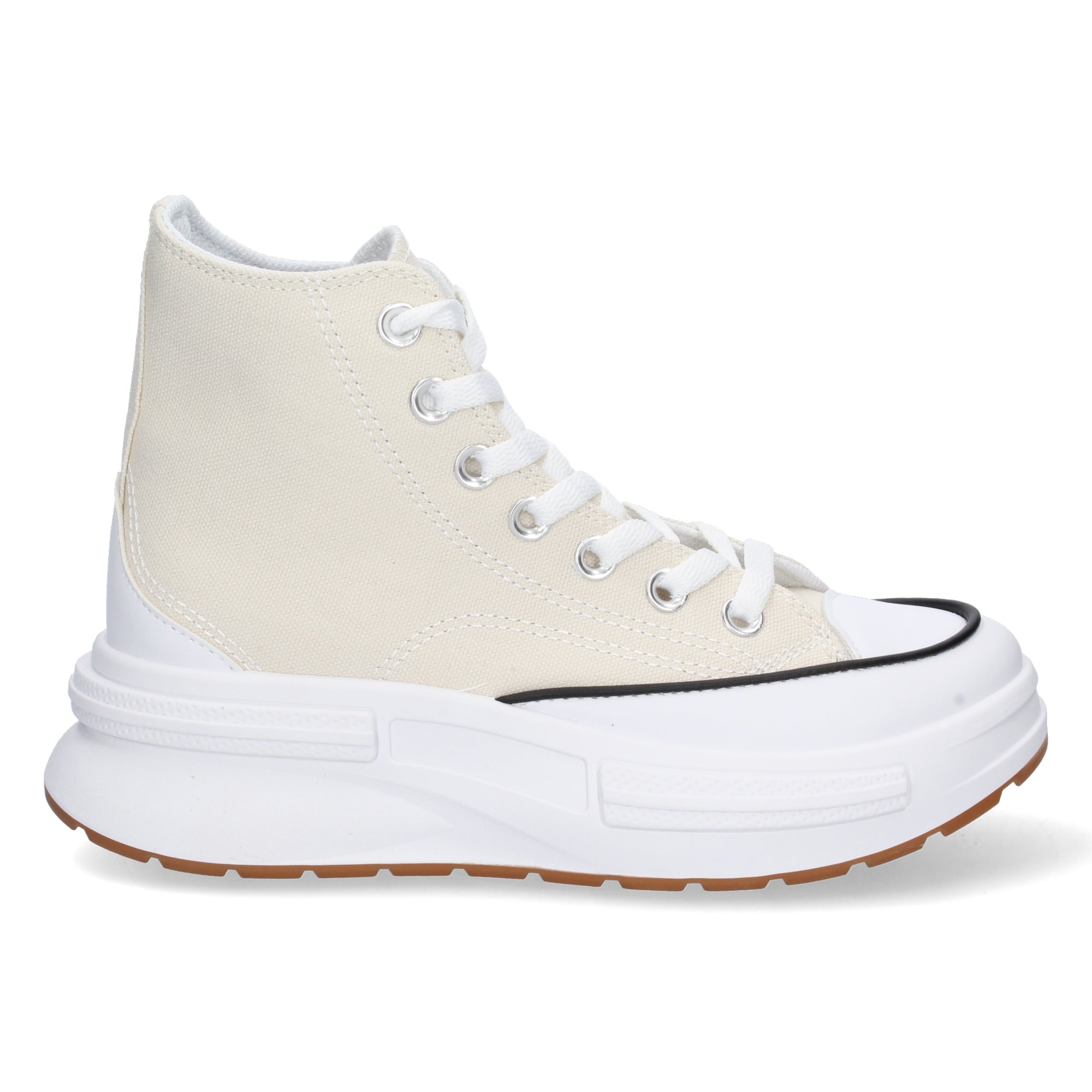 Zapatilla Abotinada Blanca con Plataforma Comoda Para Mujer