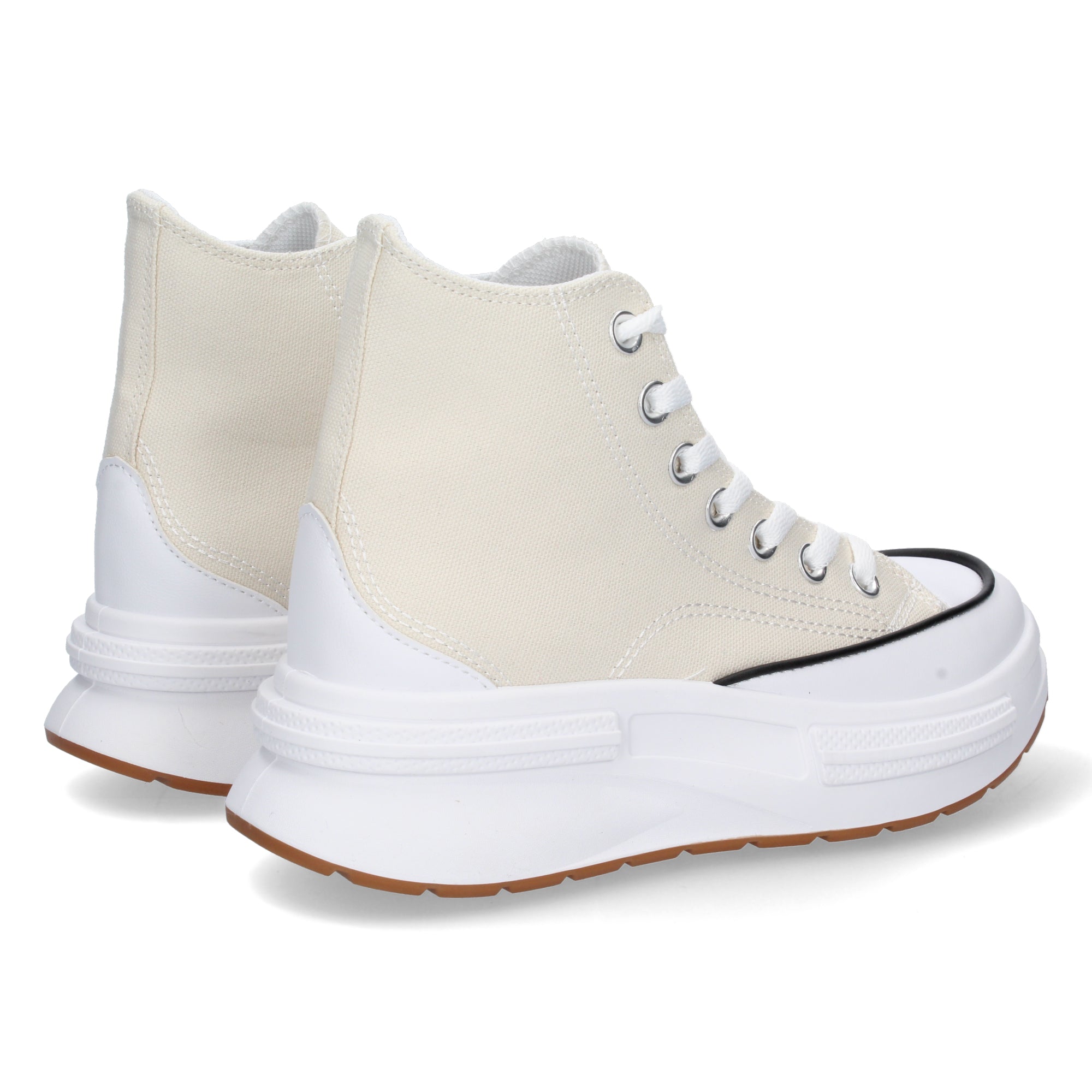 Zapatilla Abotinada Blanca con Plataforma Comoda Para Mujer