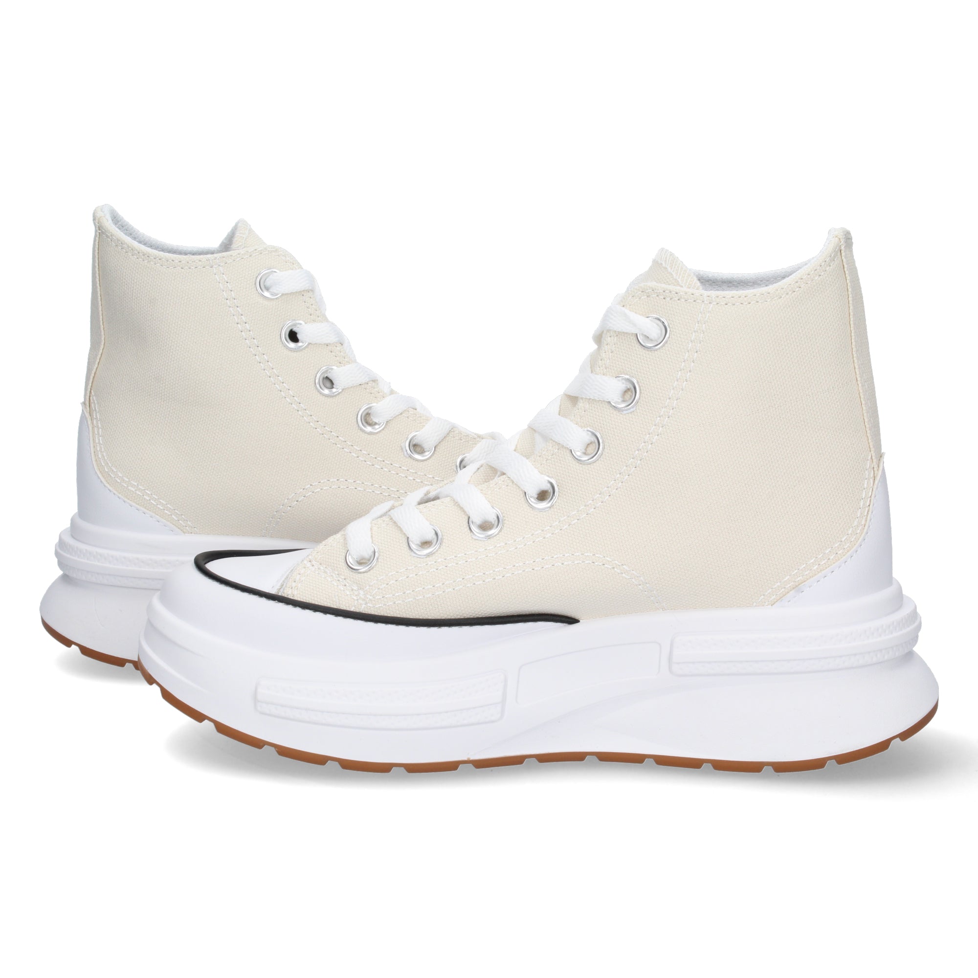 Zapatilla Abotinada Blanca con Plataforma Comoda Para Mujer