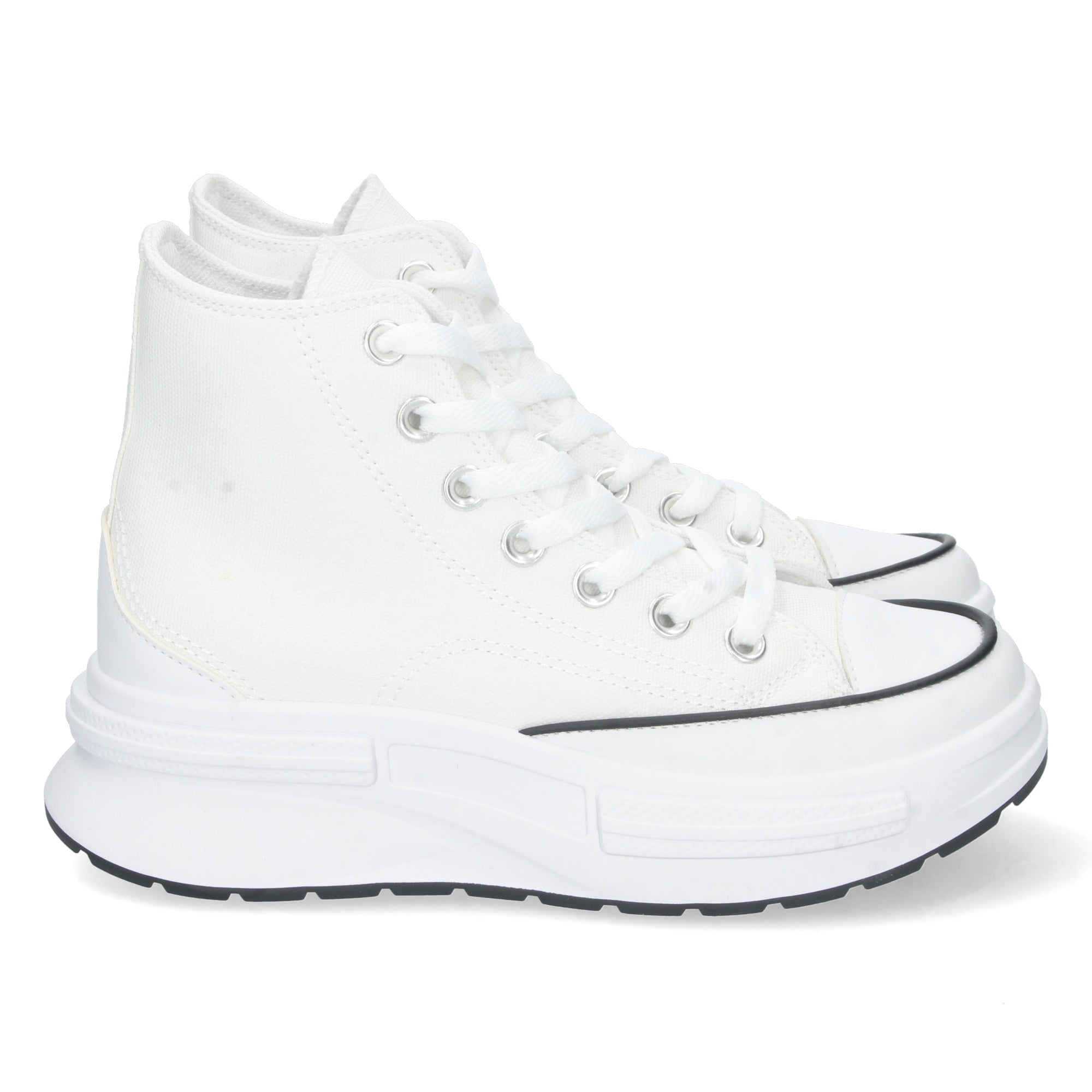 Zapatilla Abotinada Blanca con Plataforma Comoda Para Mujer