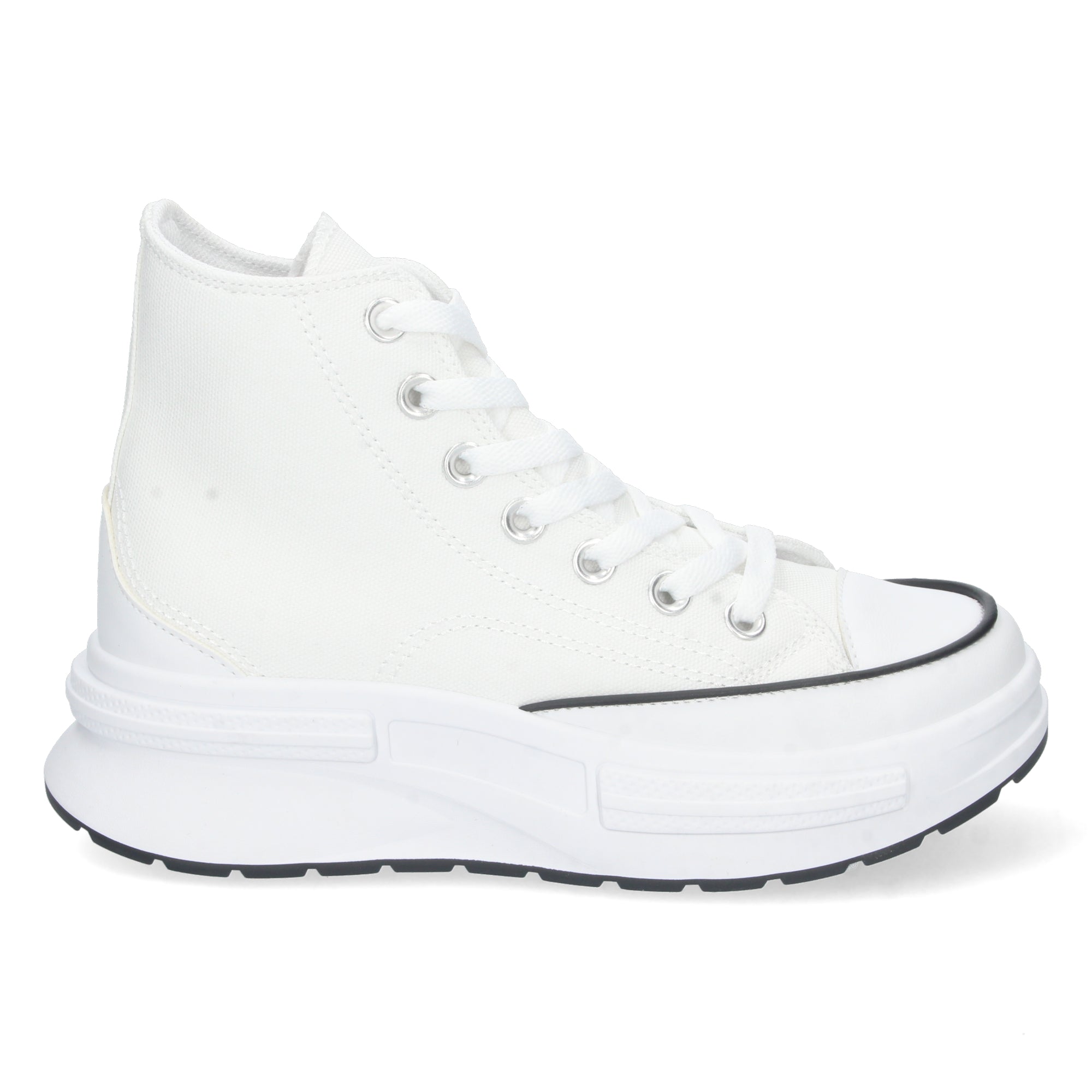 Zapatilla Abotinada Blanca con Plataforma Comoda Para Mujer