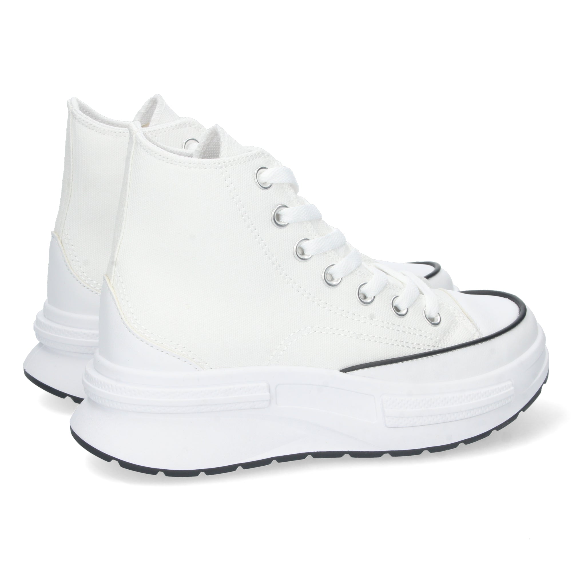Zapatilla Abotinada Blanca con Plataforma Comoda Para Mujer