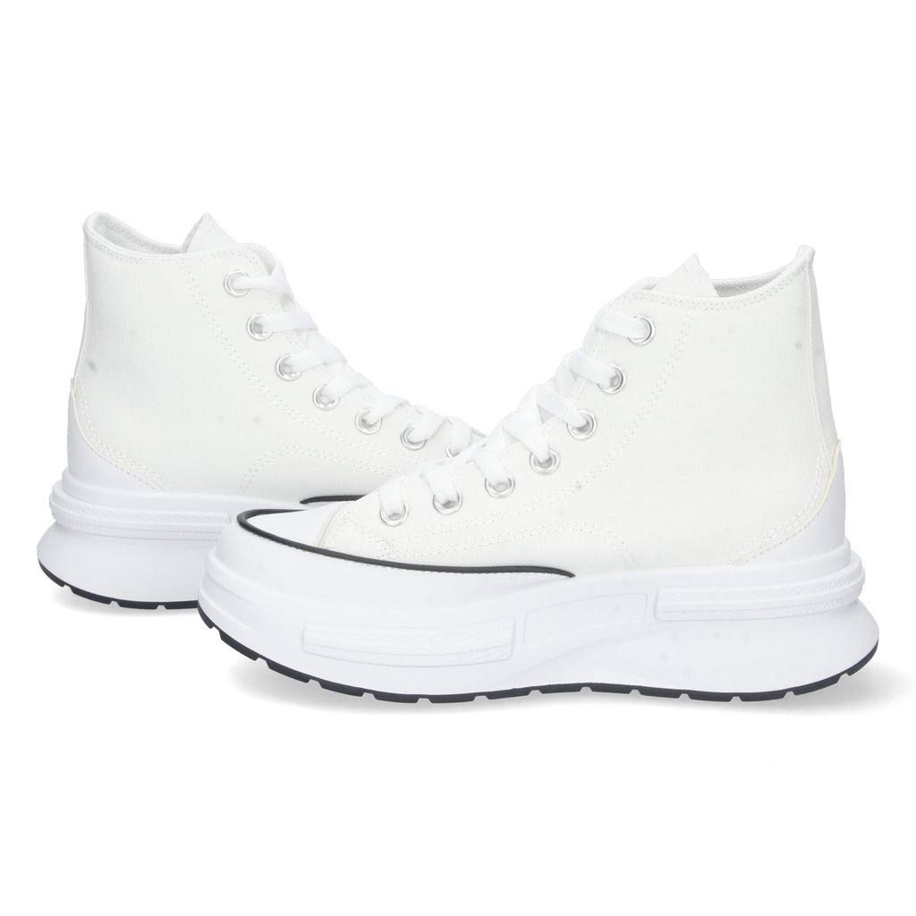 Zapatilla Abotinada Blanca con Plataforma Comoda Para Mujer