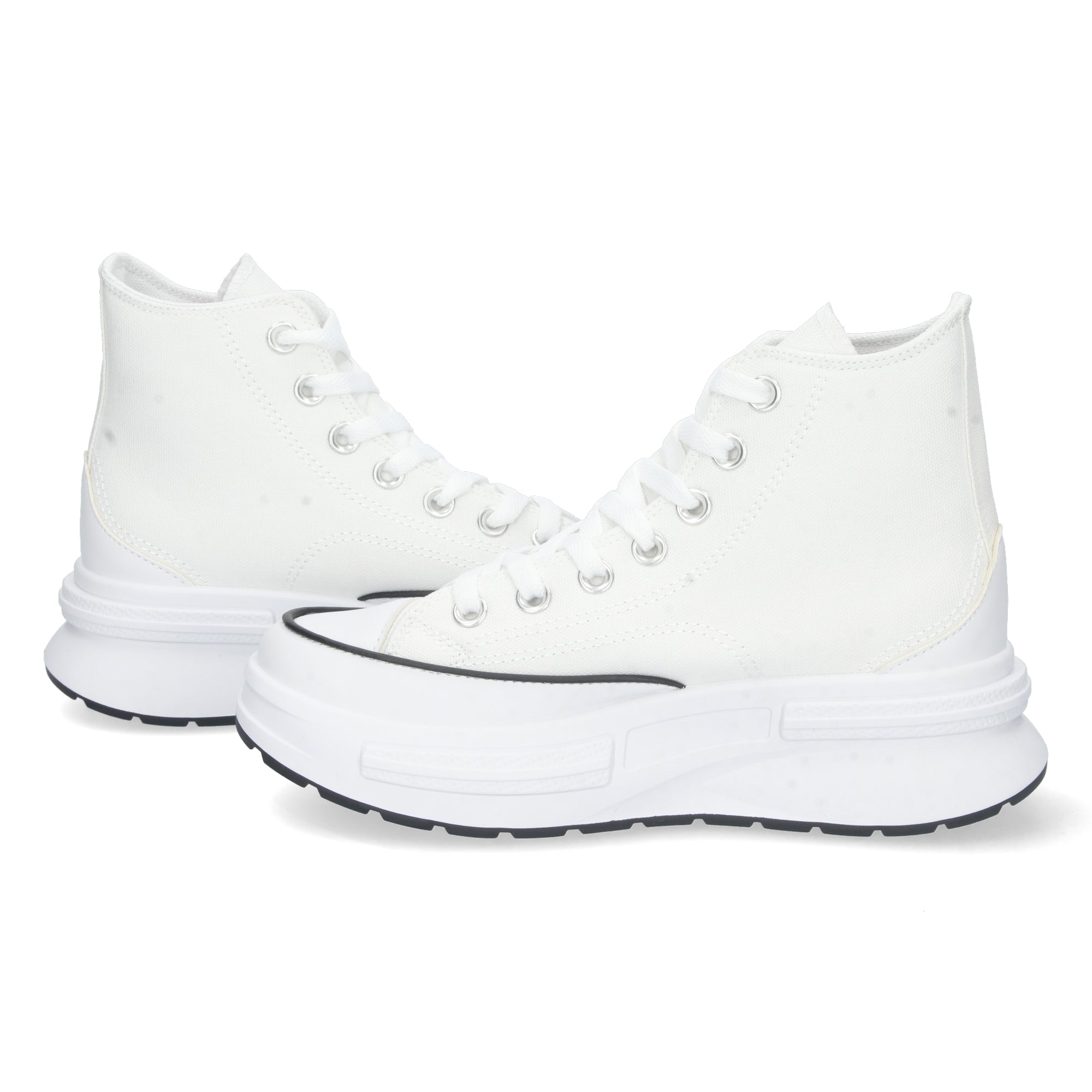 Zapatilla Abotinada Blanca con Plataforma Comoda Para Mujer