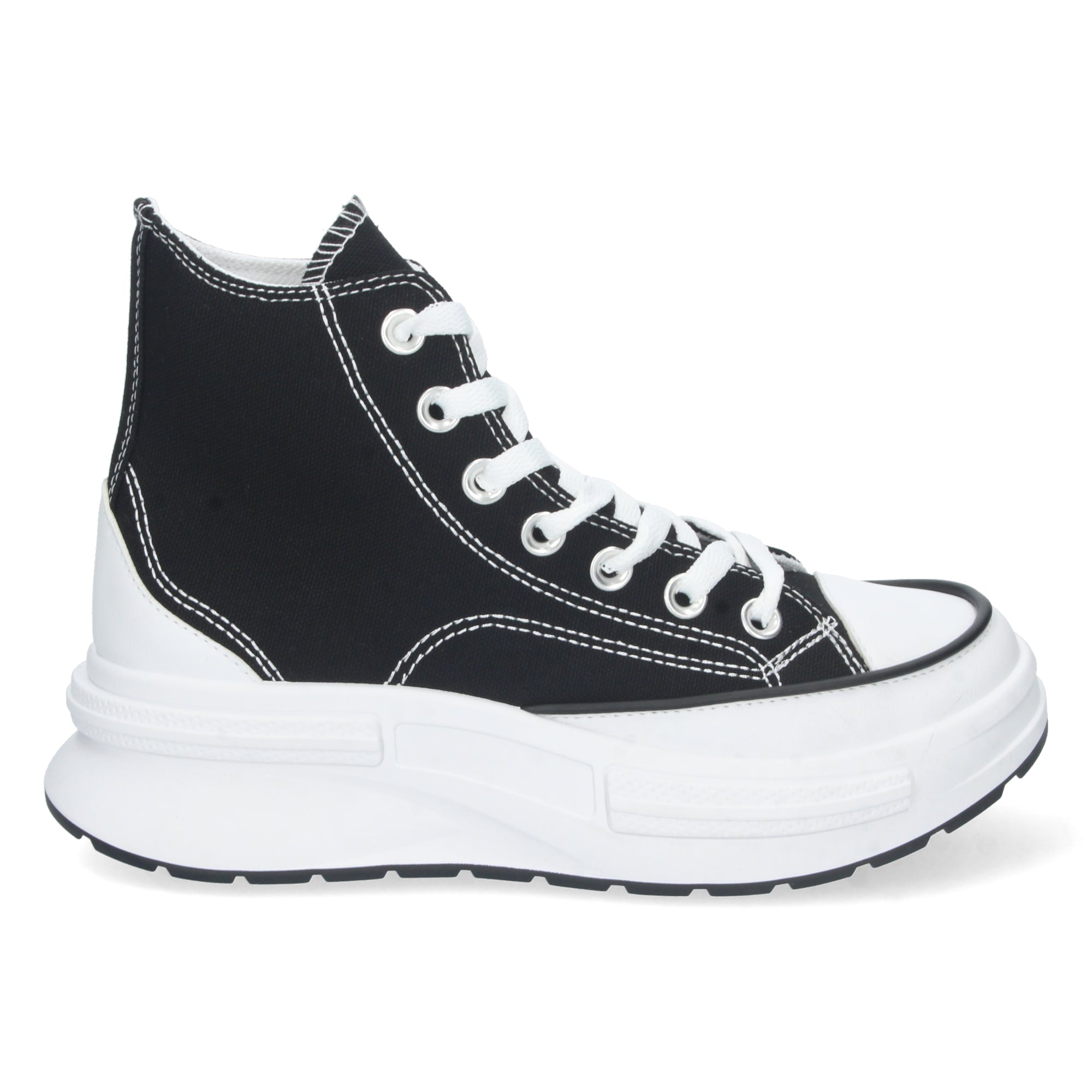 Zapatilla Abotinada Negra con Plataforma Comoda Para Mujer