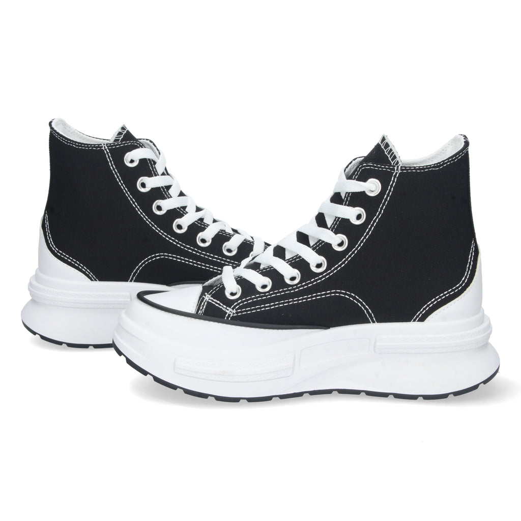 Zapatilla Abotinada Negra con Plataforma Comoda Para Mujer