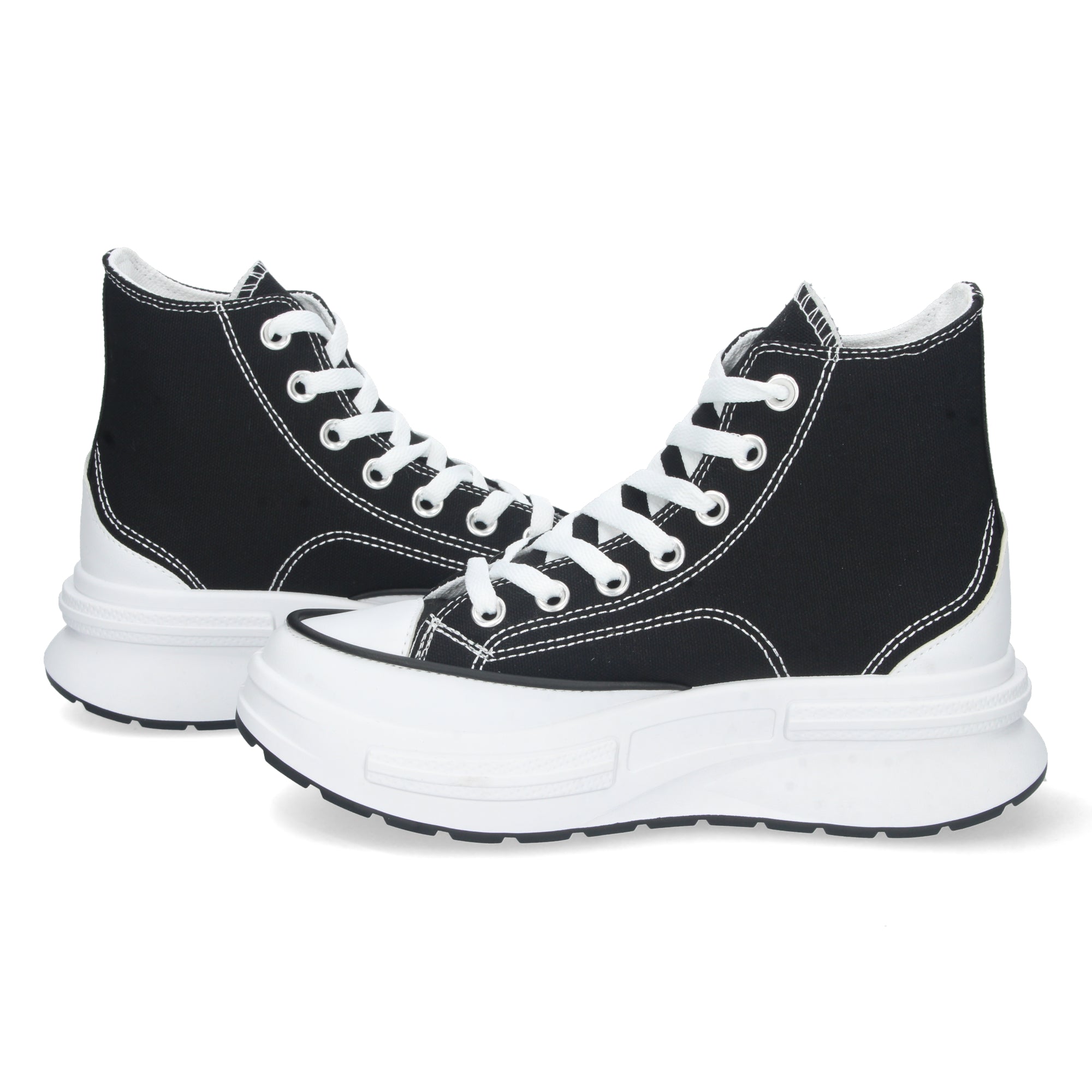 Zapatilla Abotinada Negra con Plataforma Comoda Para Mujer