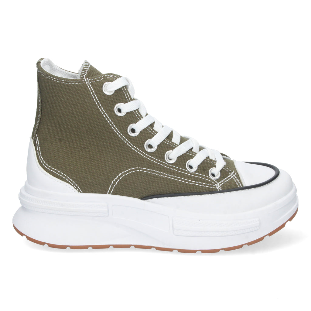 Zapatilla Abotinada verde con Plataforma Comoda Para Mujer