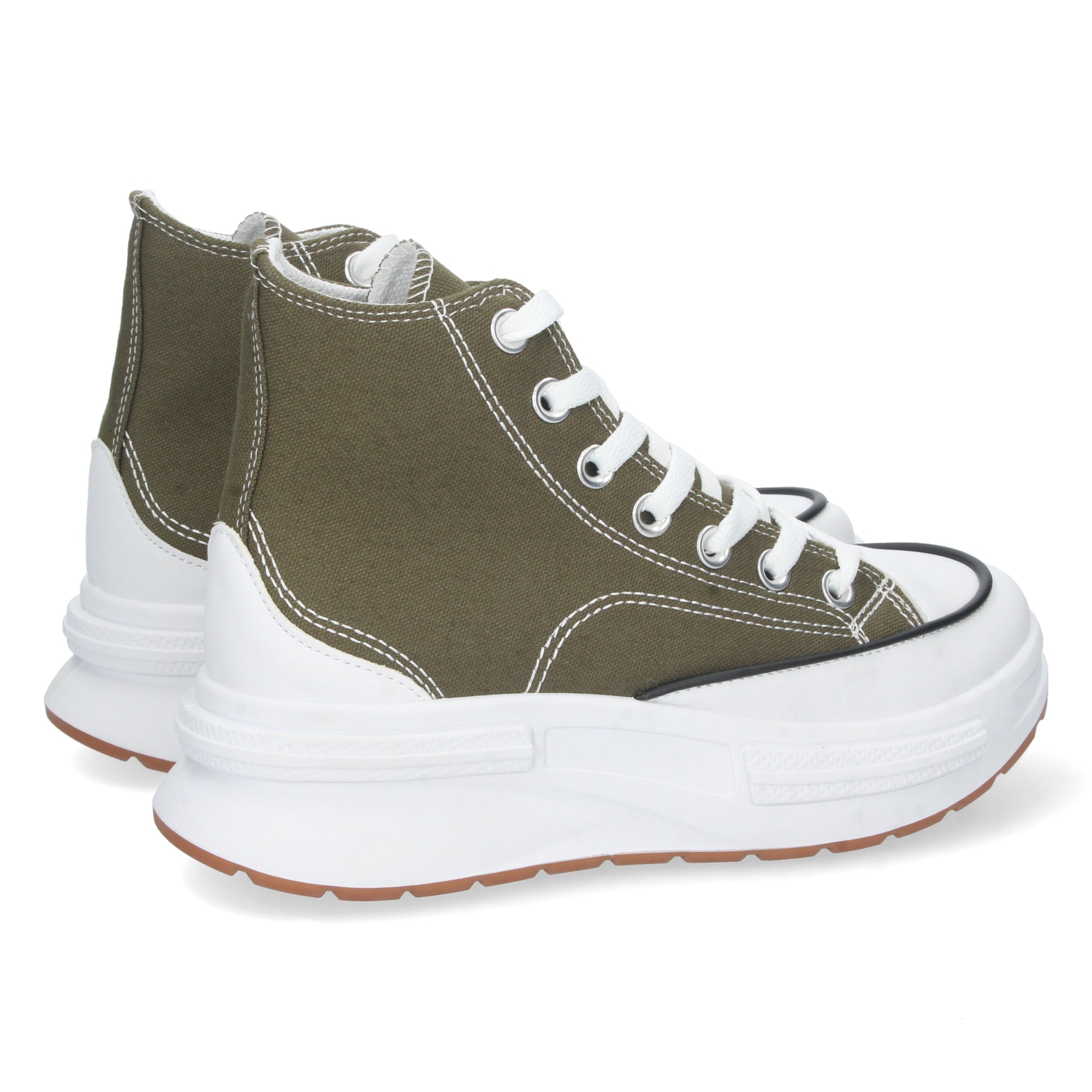 Zapatilla Abotinada verde con Plataforma Comoda Para Mujer