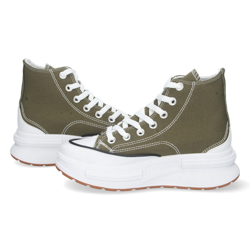 Zapatilla Abotinada verde con Plataforma Comoda Para Mujer