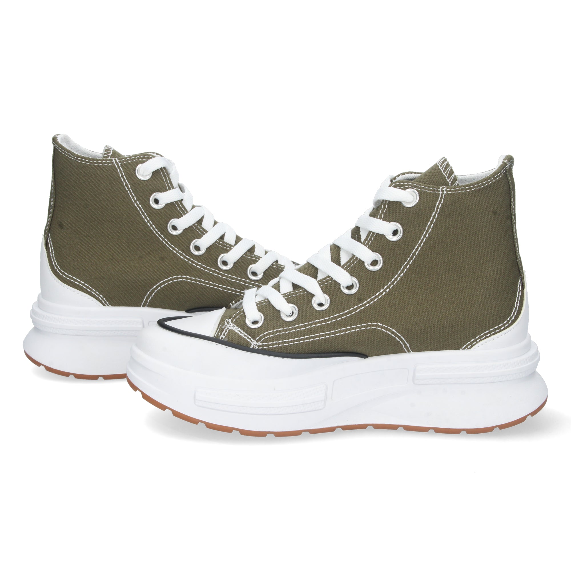 Zapatilla Abotinada verde con Plataforma Comoda Para Mujer