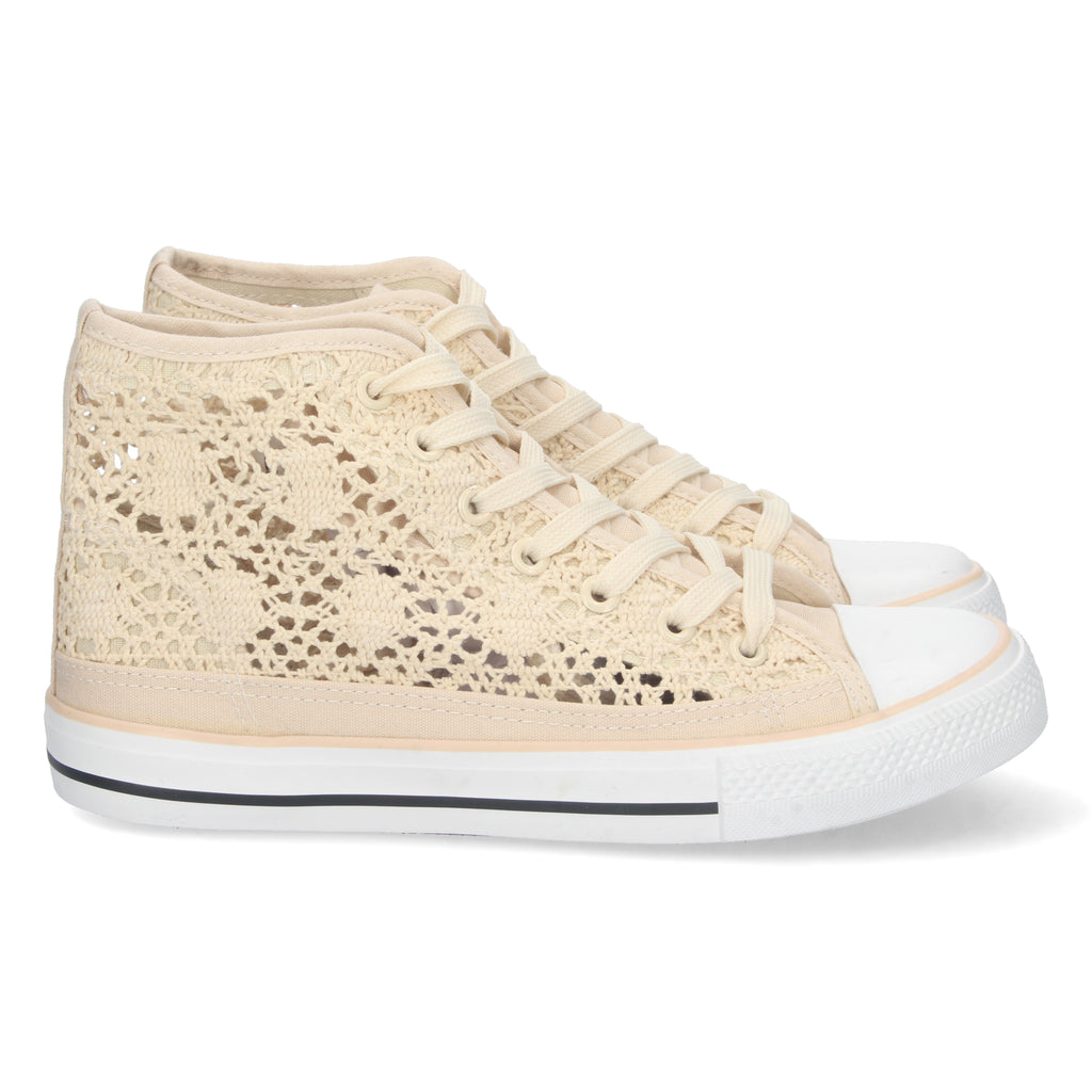 Zapatilla Bamba Abotinada Beige  para Mujer