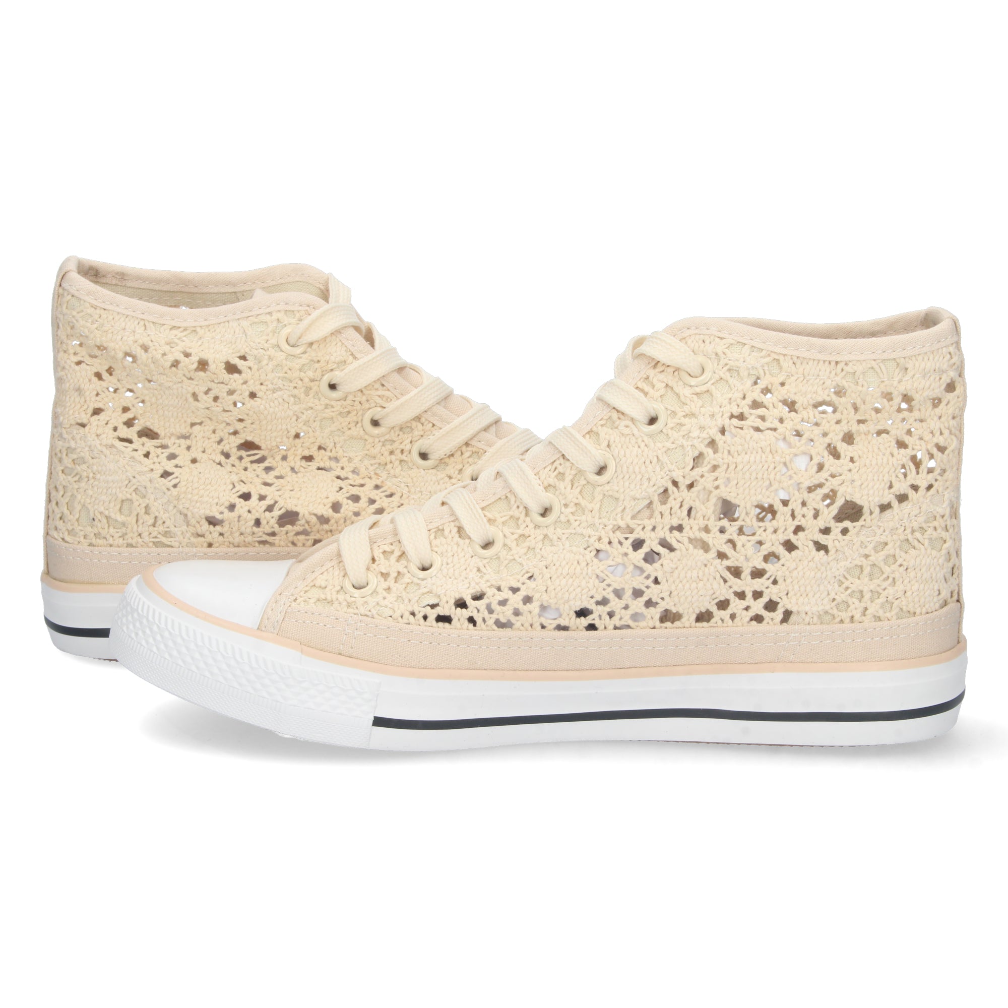 Zapatilla Bamba Abotinada Beige  para Mujer