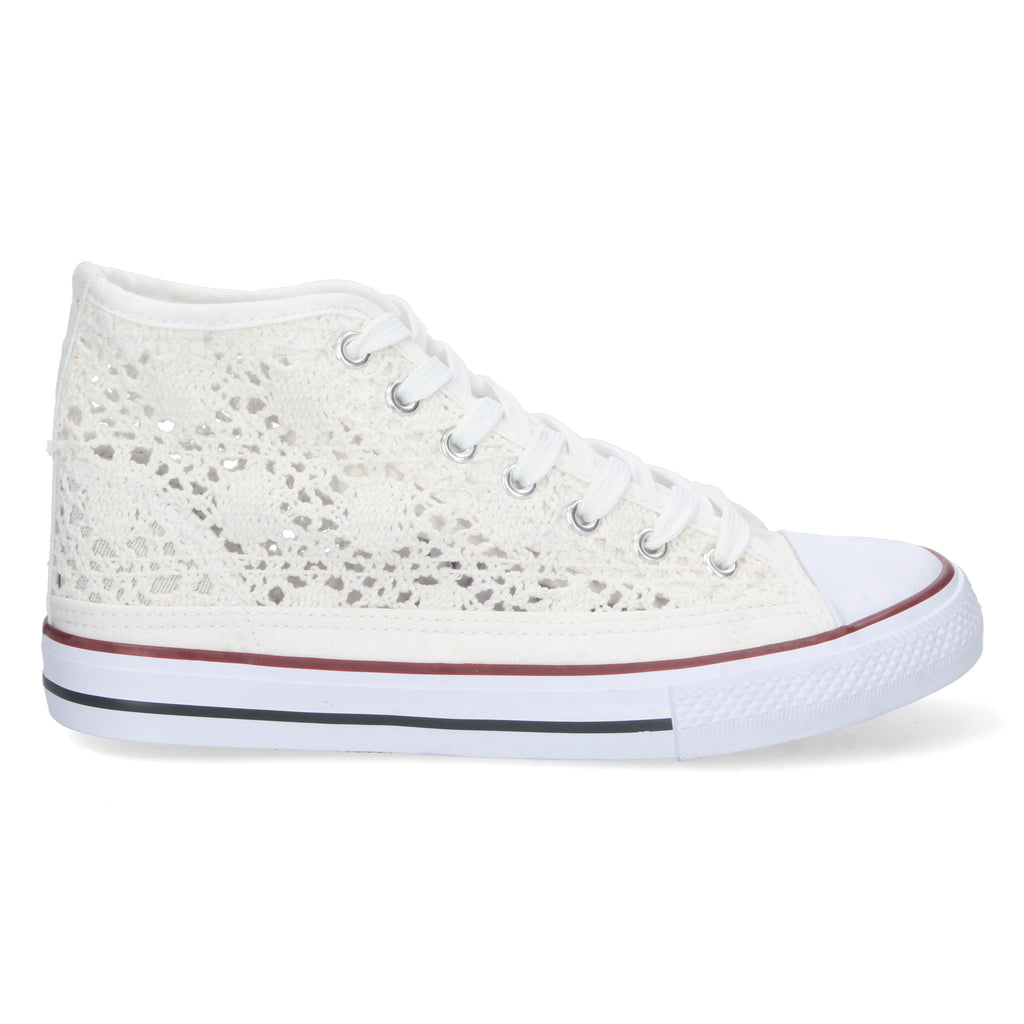 Zapatilla Abotinada Blanca  para Mujer