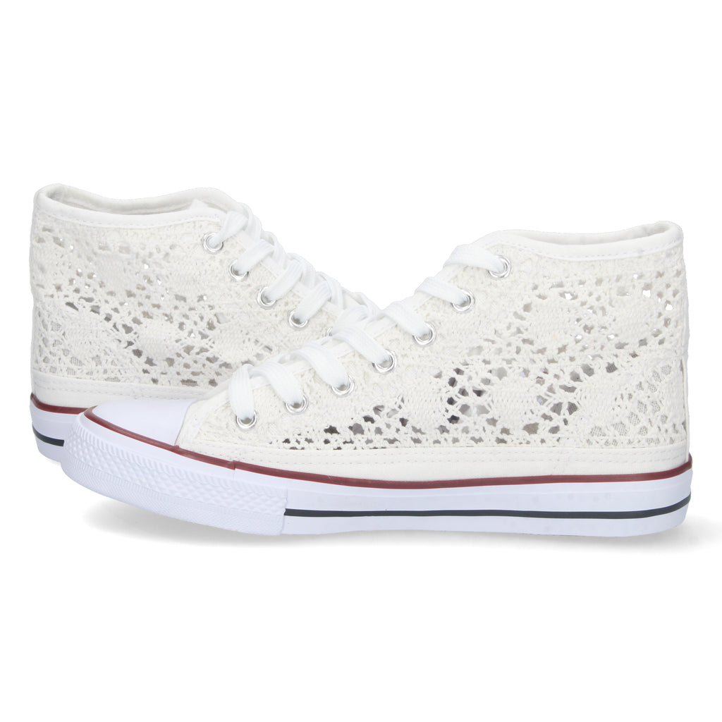 Zapatilla Abotinada Blanca  para Mujer