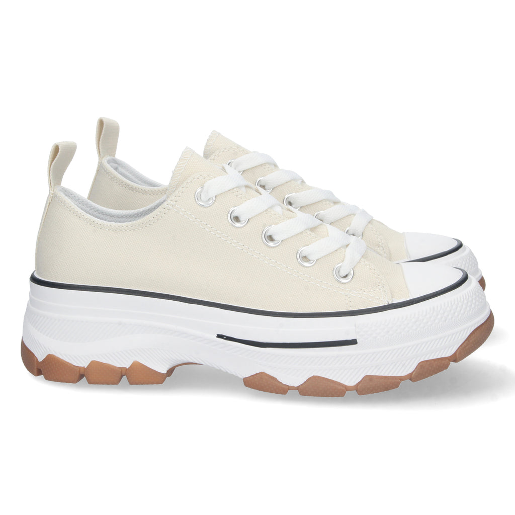 Zapatilla Bamba de Plataforma Beige  para Mujer