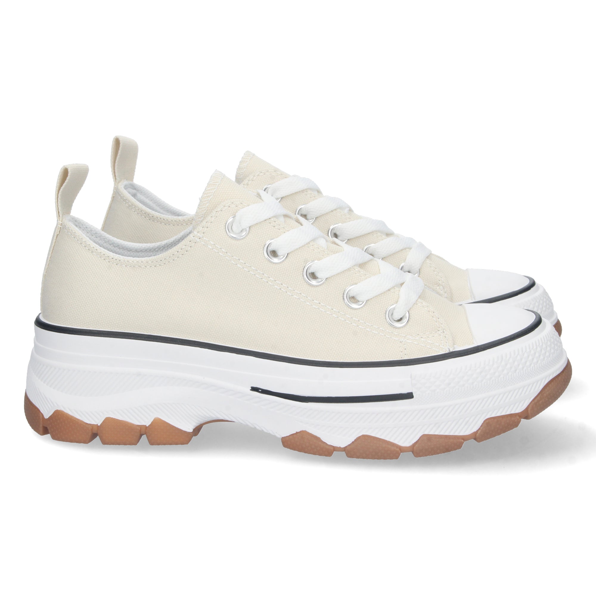 Zapatilla Bamba de Plataforma Beige  para Mujer