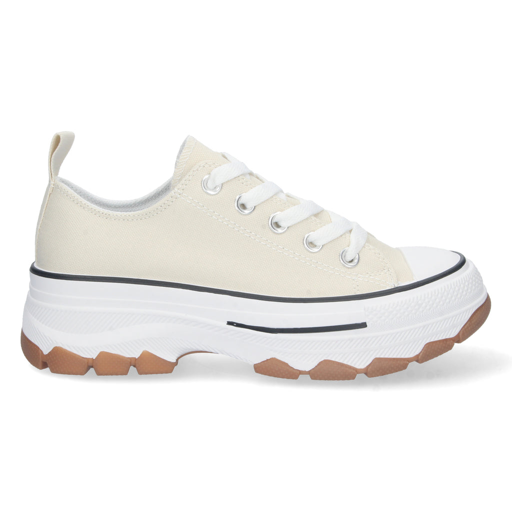Zapatilla Bamba de Plataforma Beige  para Mujer