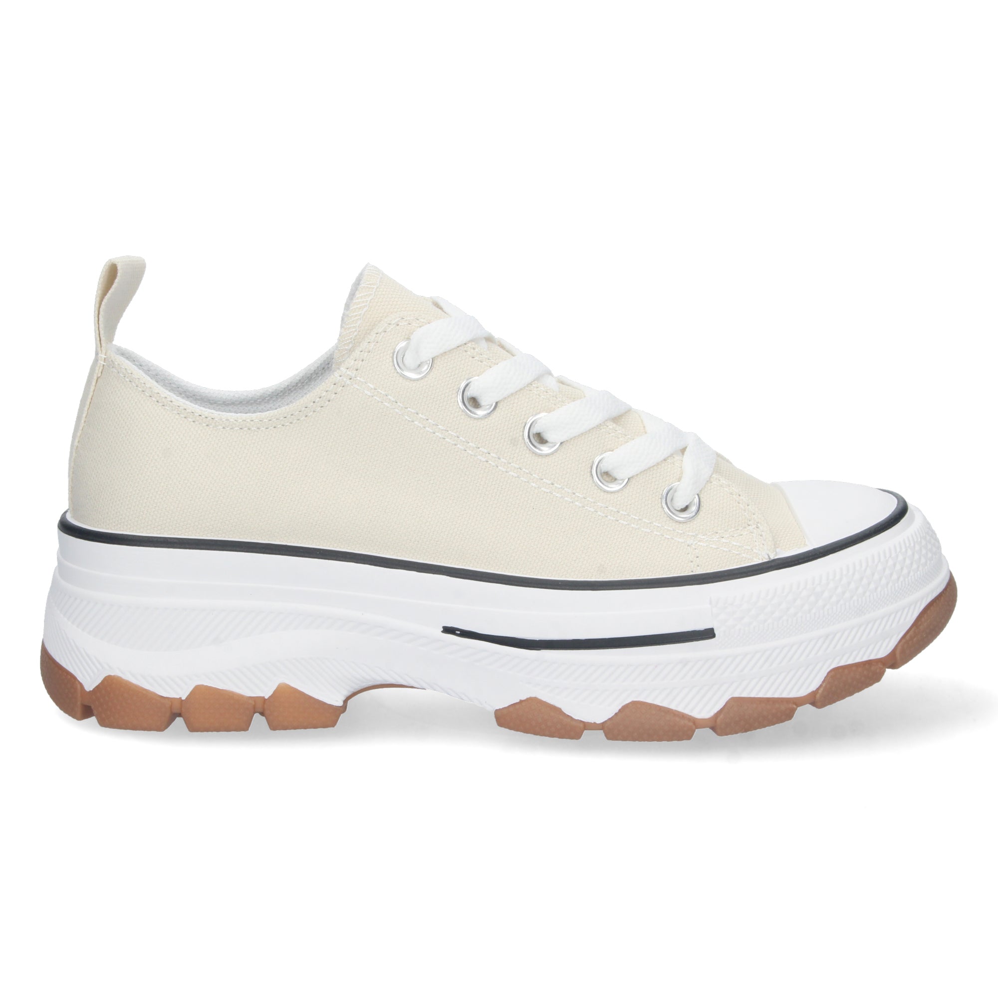 Zapatilla Bamba de Plataforma Beige  para Mujer