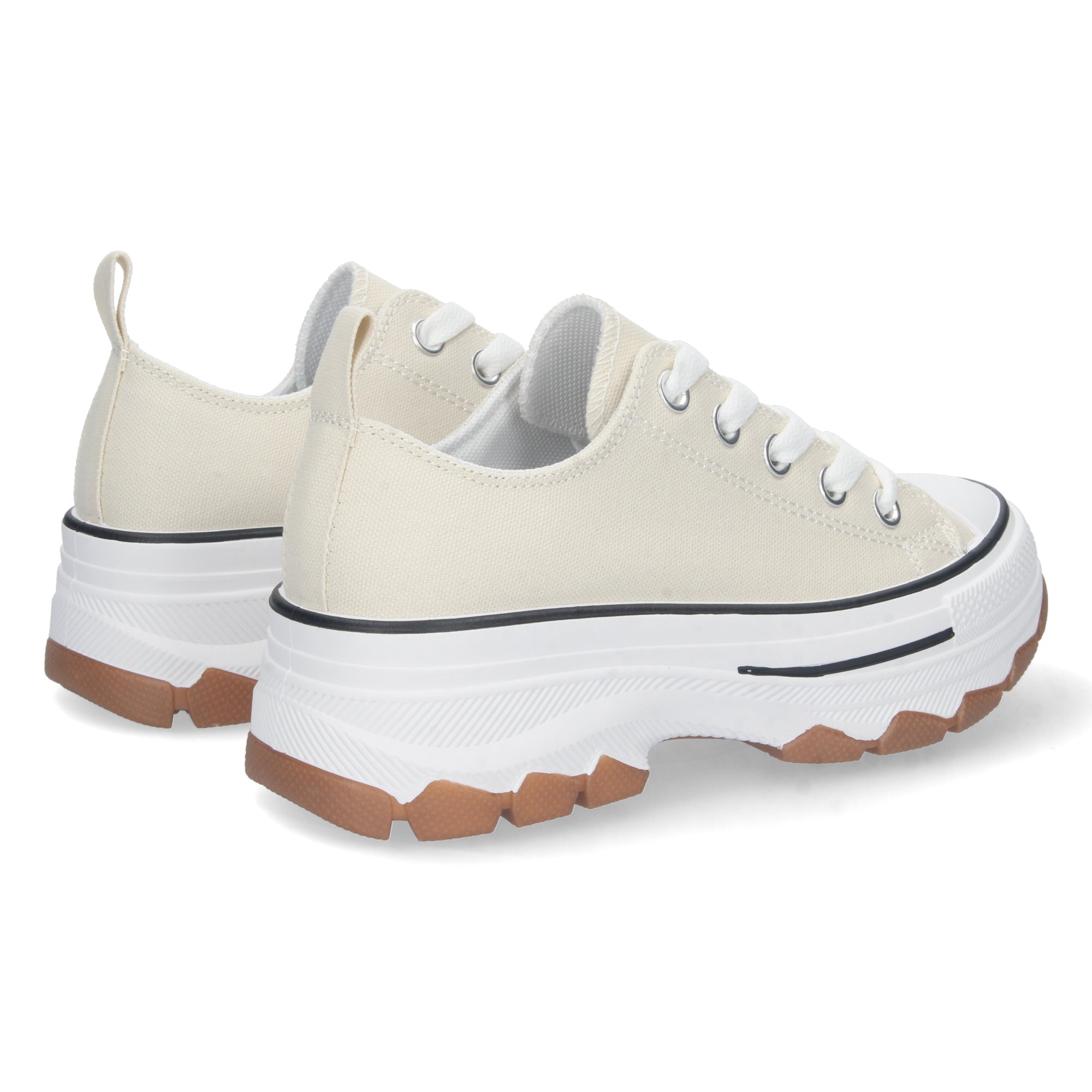 Zapatilla Bamba de Plataforma Beige  para Mujer