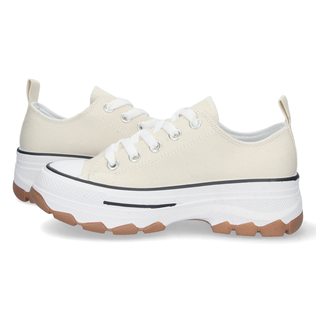 Zapatilla Bamba de Plataforma Beige  para Mujer