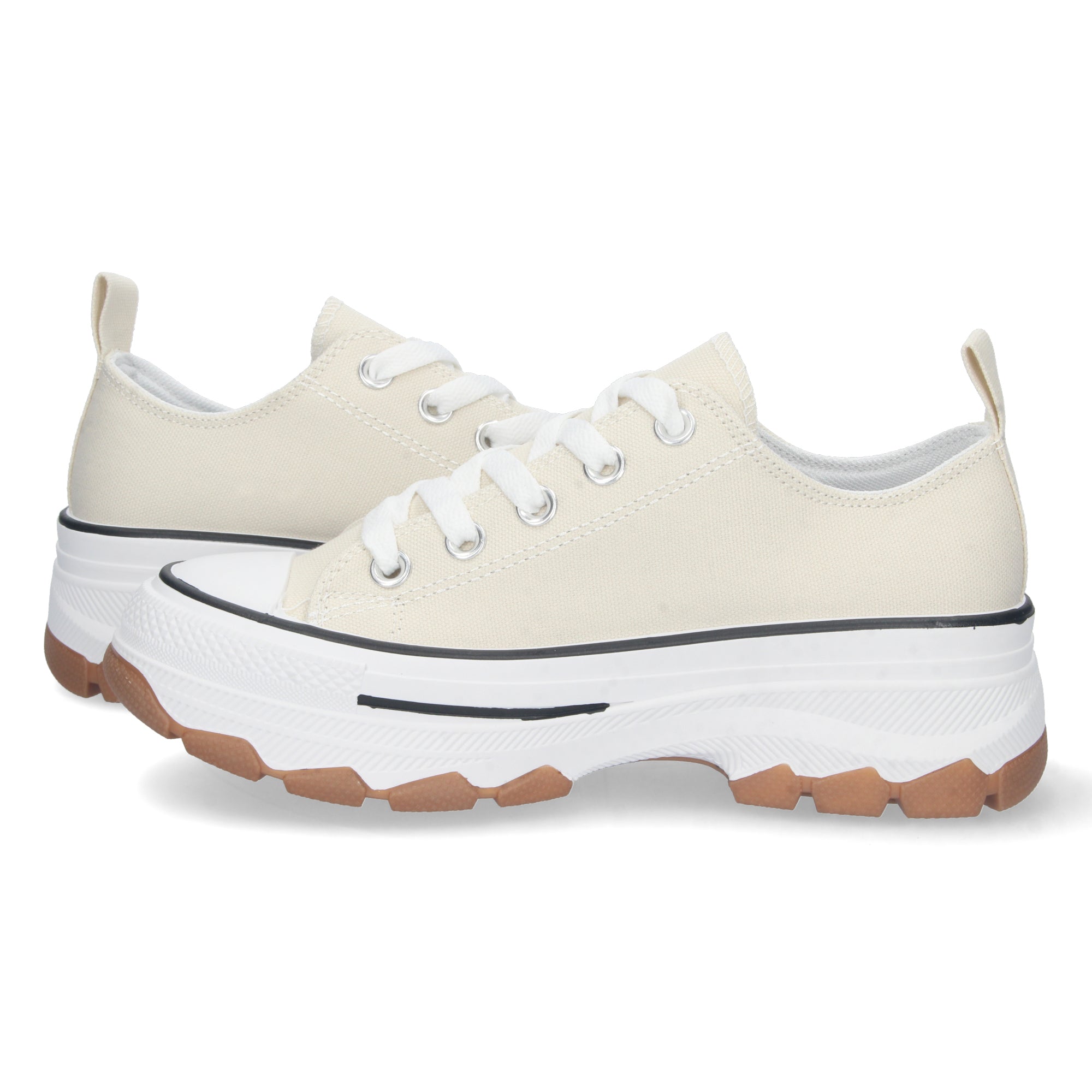 Zapatilla Bamba de Plataforma Beige  para Mujer