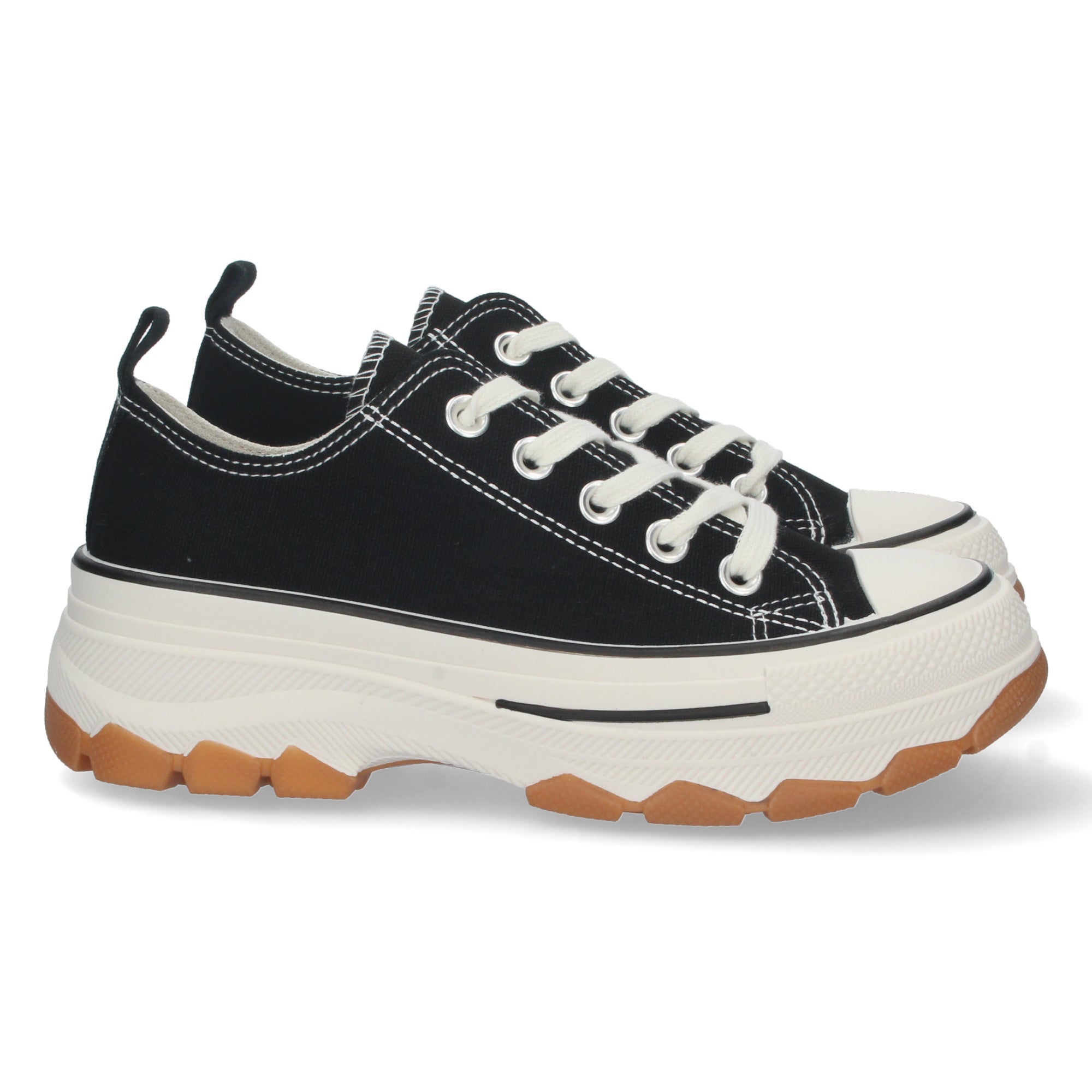 Zapatilla Bamba de Plataforma Negra para Mujer
