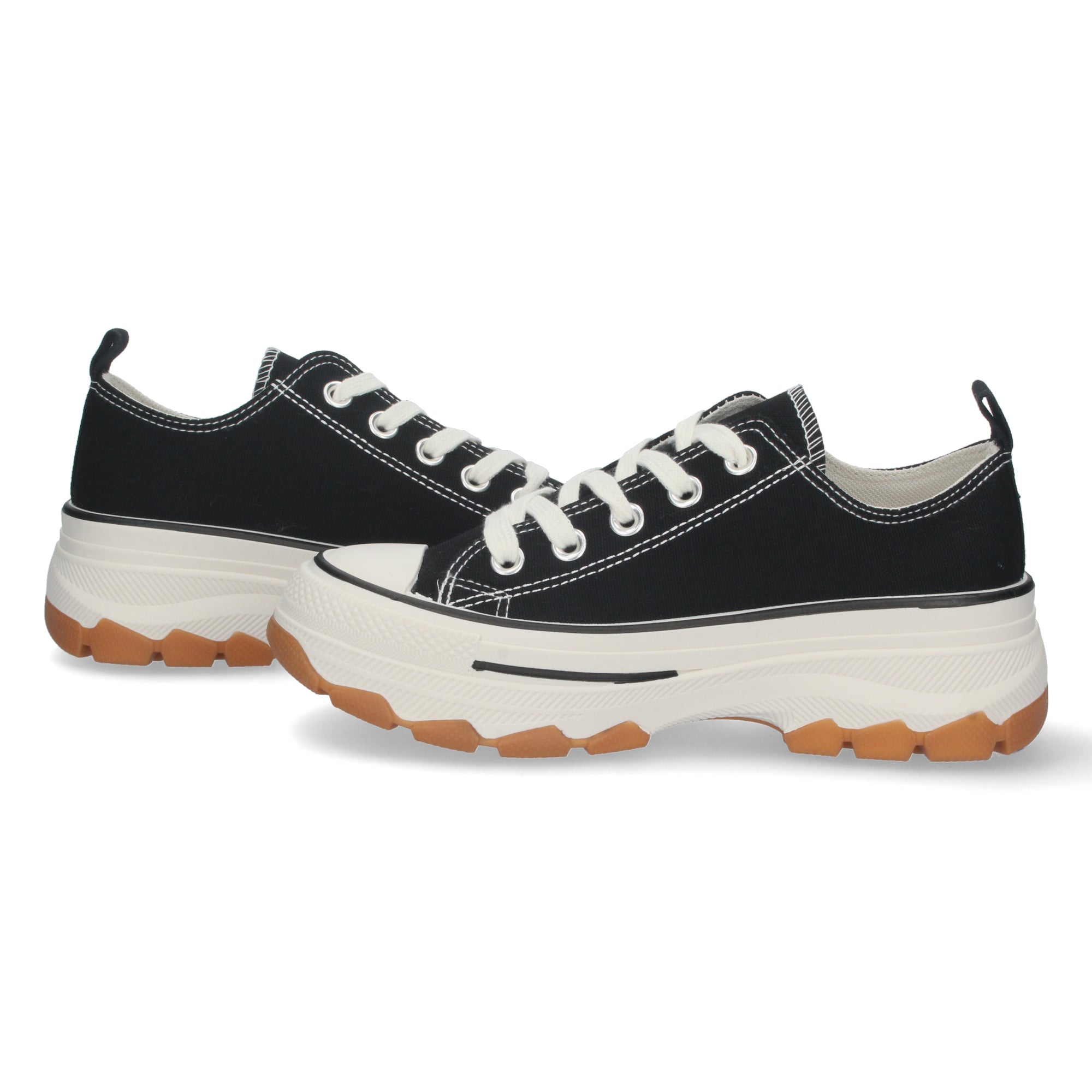 Zapatilla Bamba de Plataforma Negra para Mujer
