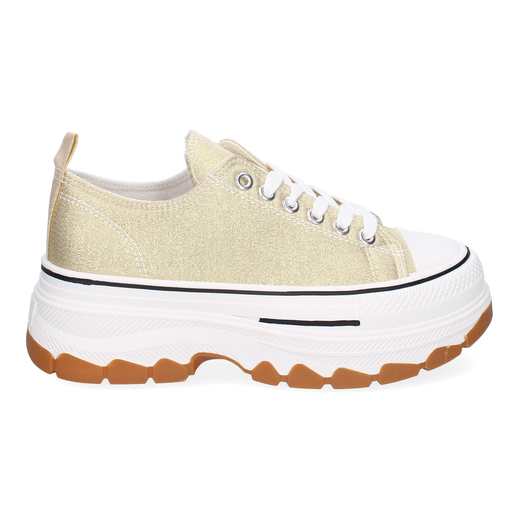 Zapatilla Bamba de Plataforma Dorada para Mujer