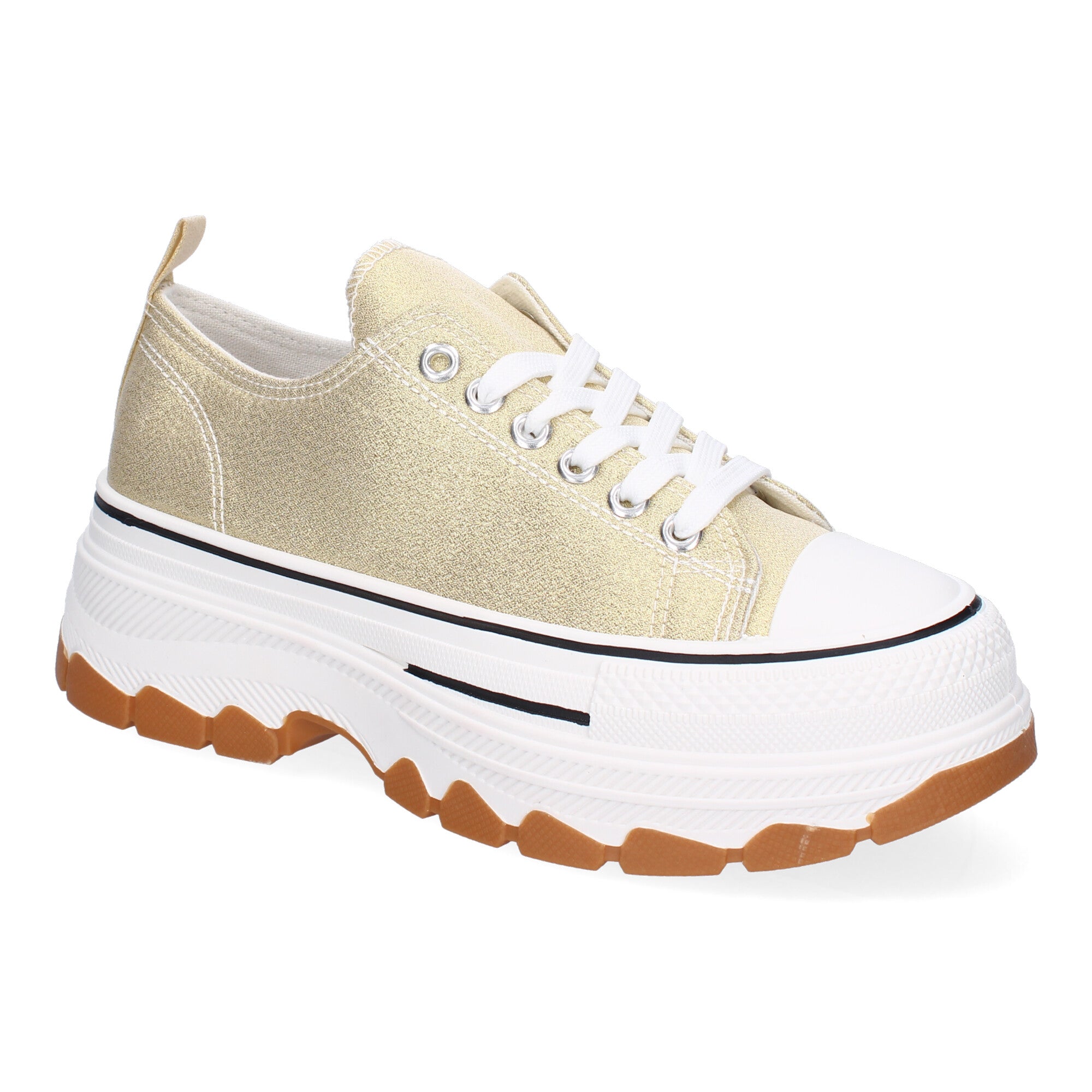 Zapatilla Bamba de Plataforma Dorada para Mujer