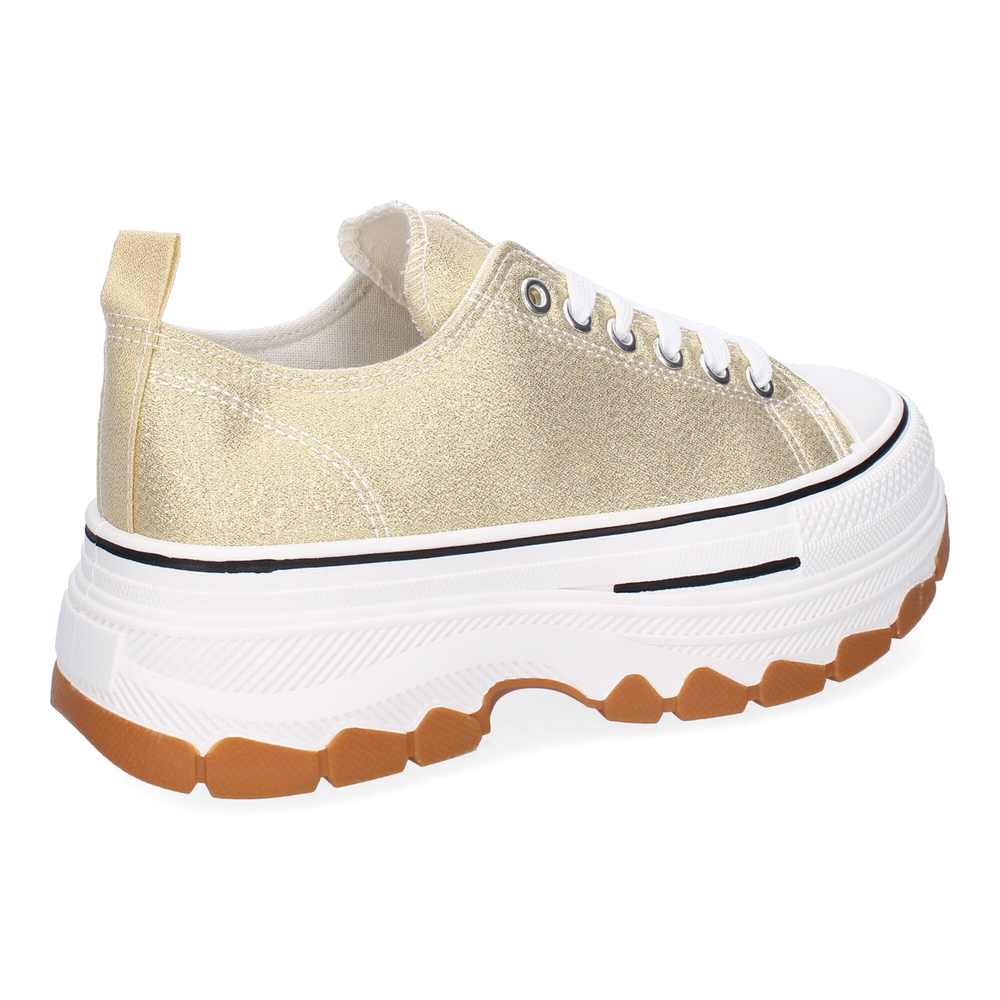 Zapatilla Bamba de Plataforma Dorada para Mujer