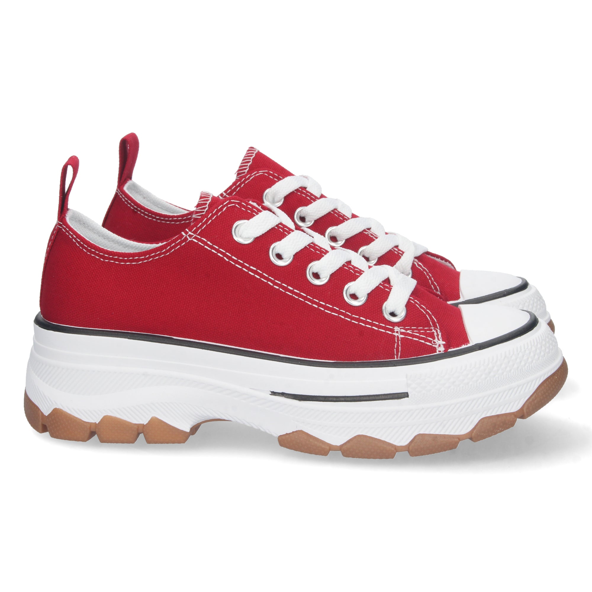 Zapatilla Bamba de Plataforma Rojas  para Mujer