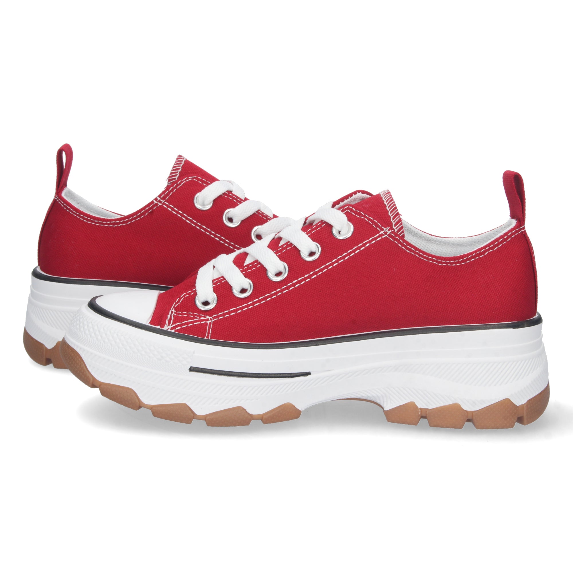 Zapatilla Bamba de Plataforma Rojas  para Mujer